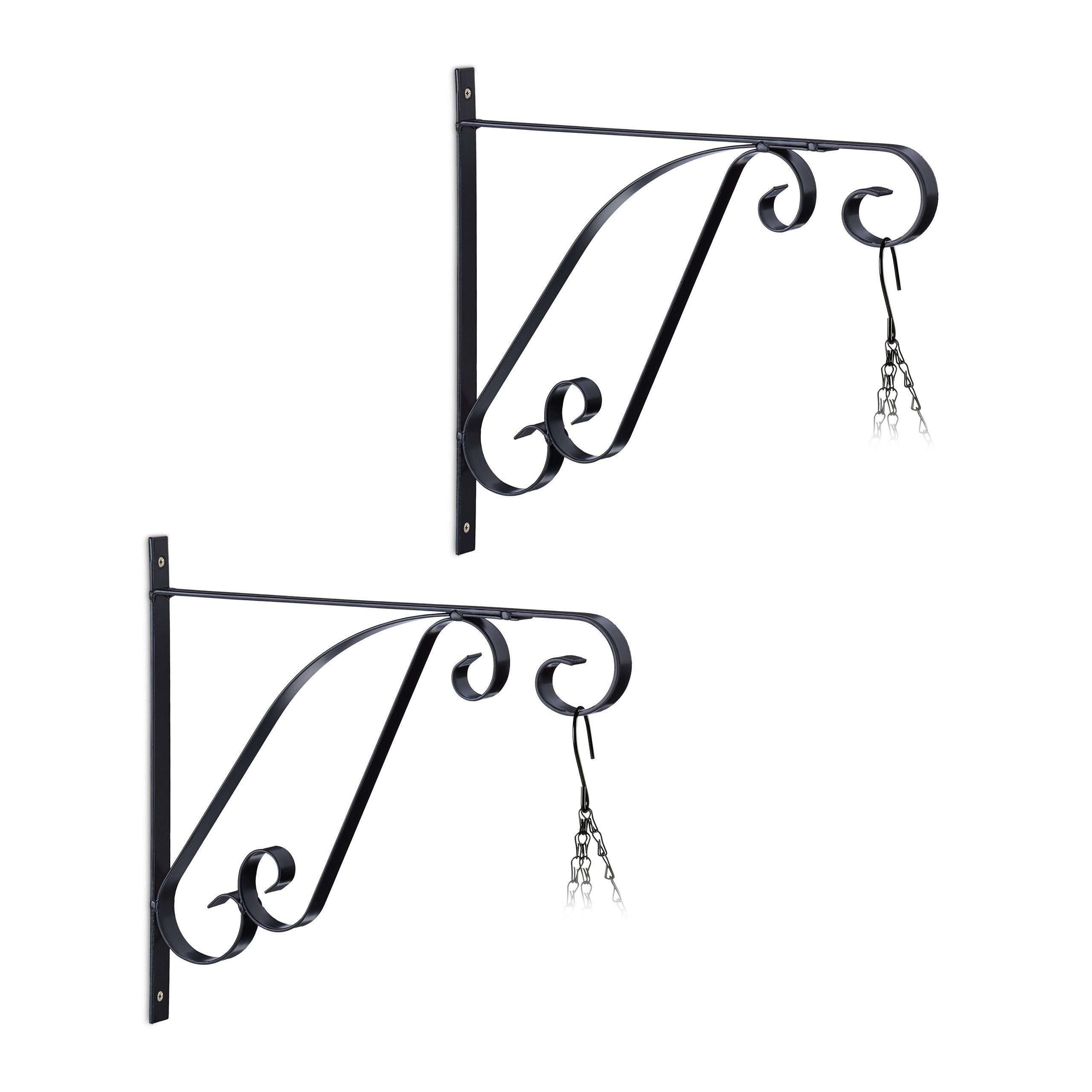 relaxdays Wandhaken 2er Set Blumenampel Halterung günstig online kaufen
