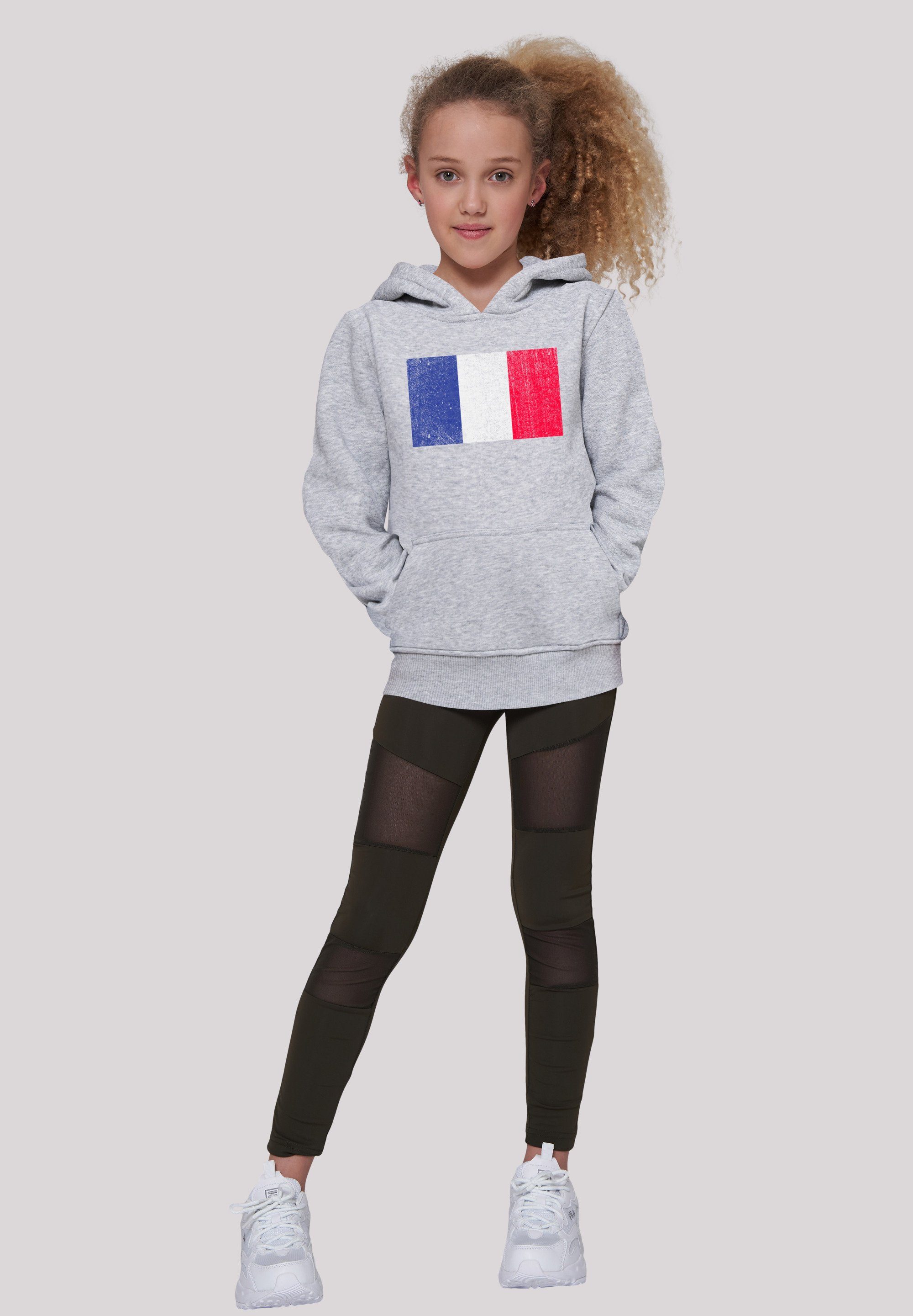F4NT4STIC Kapuzenpullover France Frankreich Flagge Print grey distressed heather