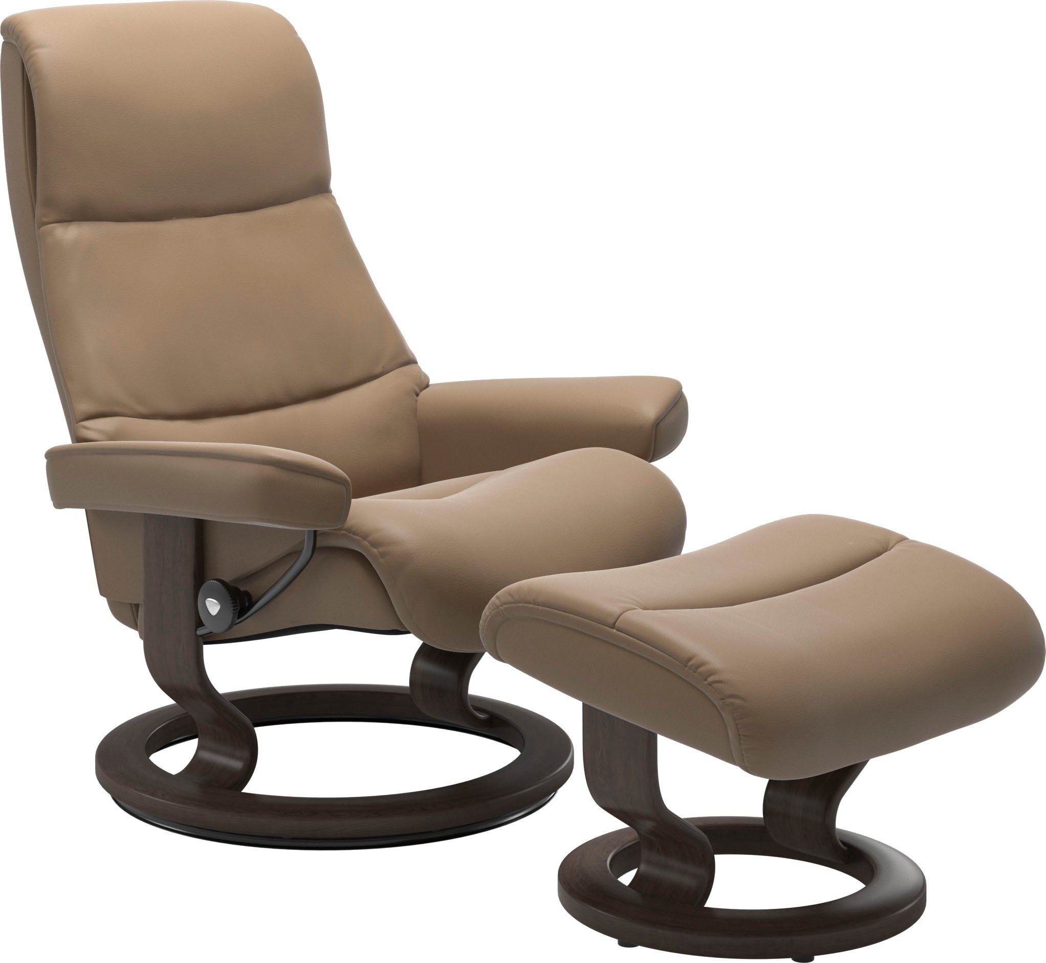 Stressless® Relaxsessel View (Set, Relaxsessel mit Hocker), mit Classic Base, Größe M,Gestell Wenge