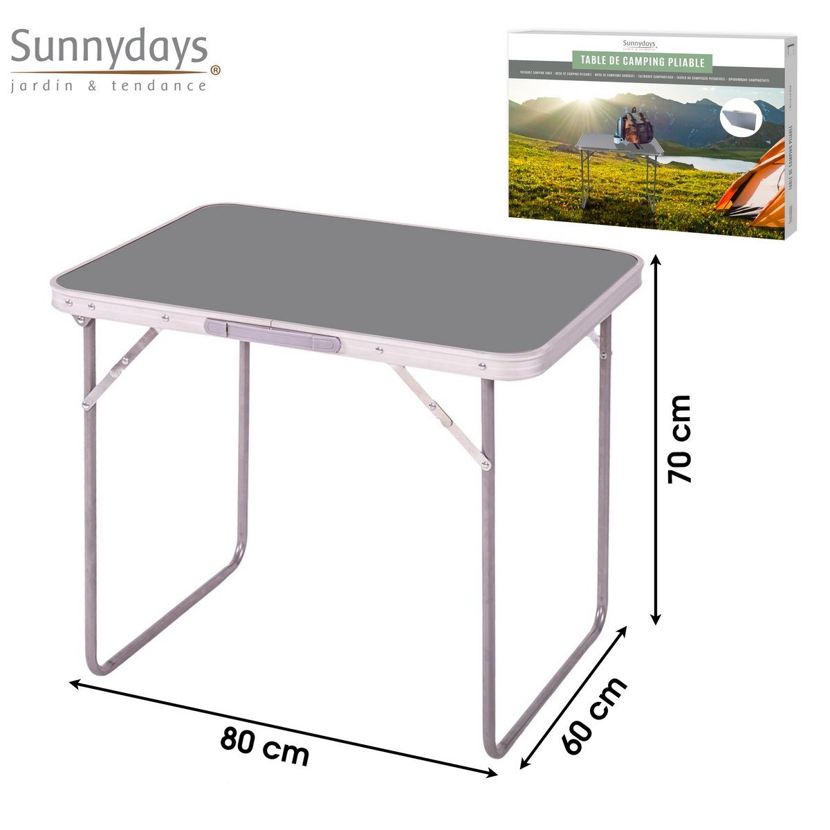 Sunnydays Campingtisch klappbarer Camping-Tisch Picknicktisch Partytisch – Bild 2 von 3