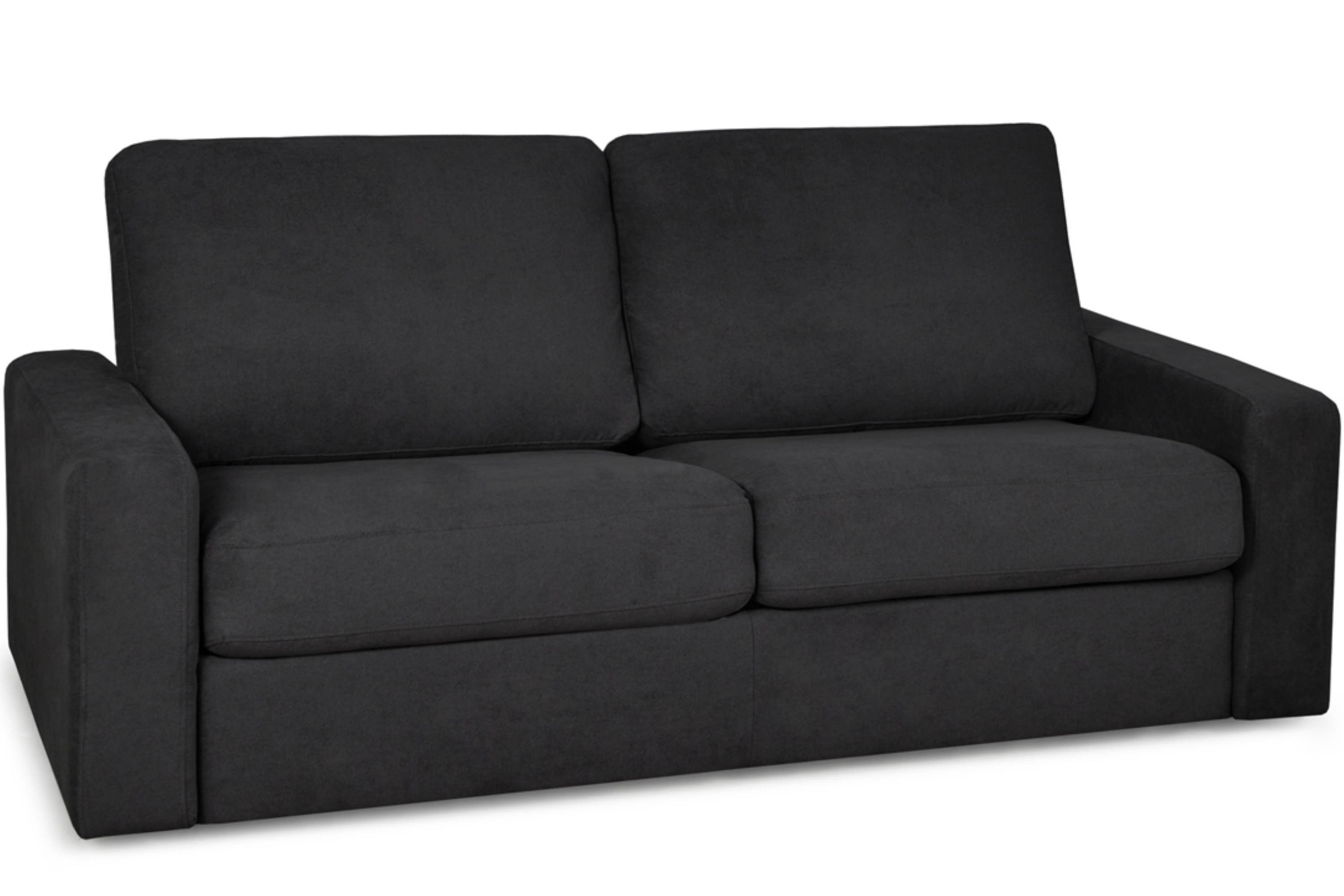 Konsimo Schlafsofa MENTO und 3 Design, Personen, schwarz schwarz Dauerschlaf-Funktion zeitloses schwarz Sofa Matratze | | mit Unterfederung