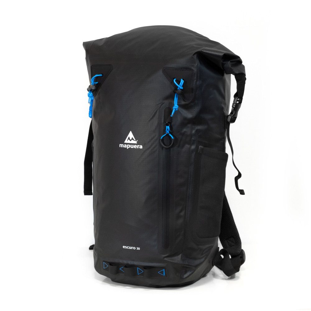 mapuera Wanderrucksack wasserdicht Escuro 30 - schwarzer Rolltop-Backpack, Wasserdichter Rucksack zum Wandern, Biken & für Wassersport (SUP etc)