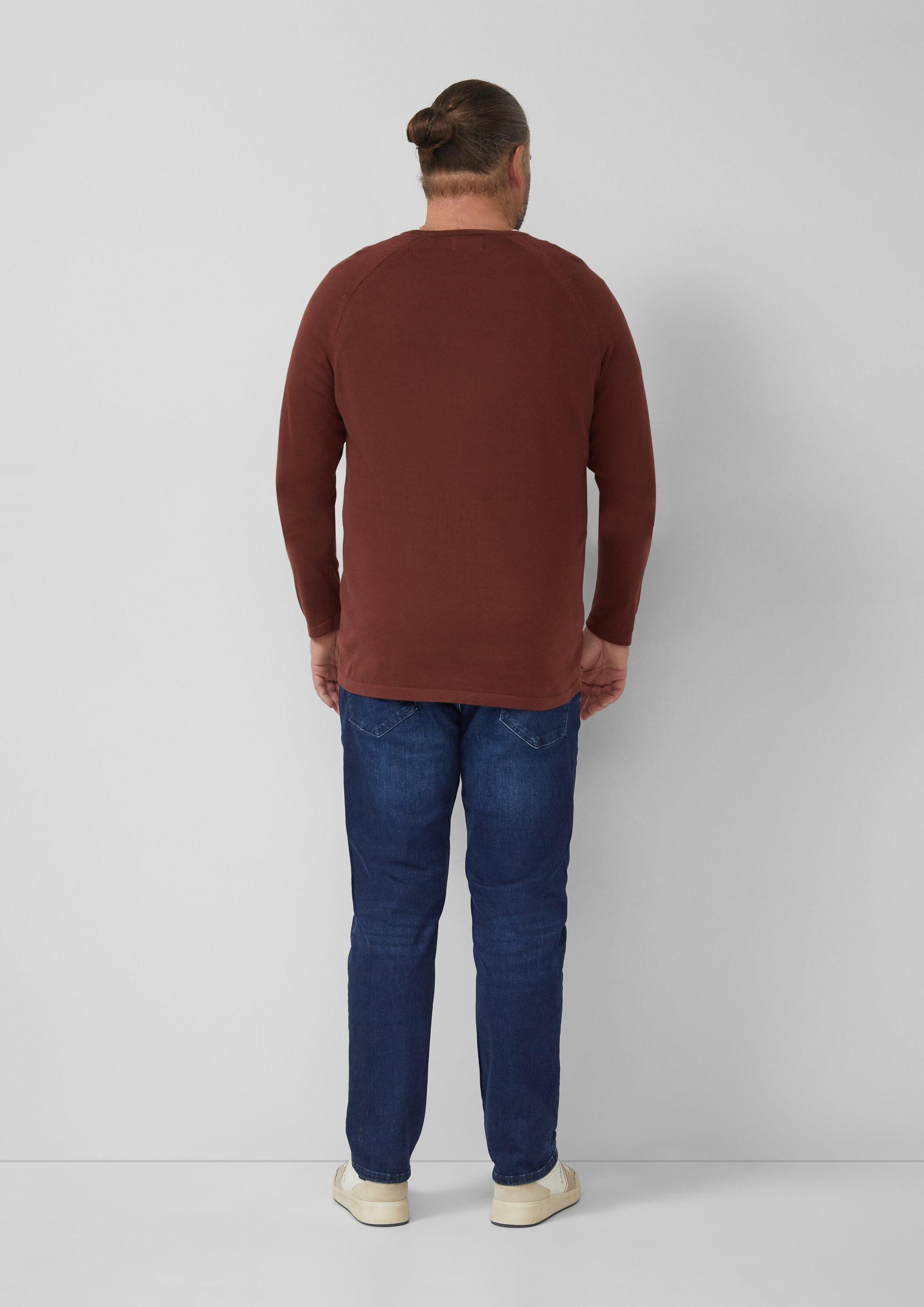 s.Oliver Longpullover Strickpullover Raglanpullover aus reiner Baumwolle