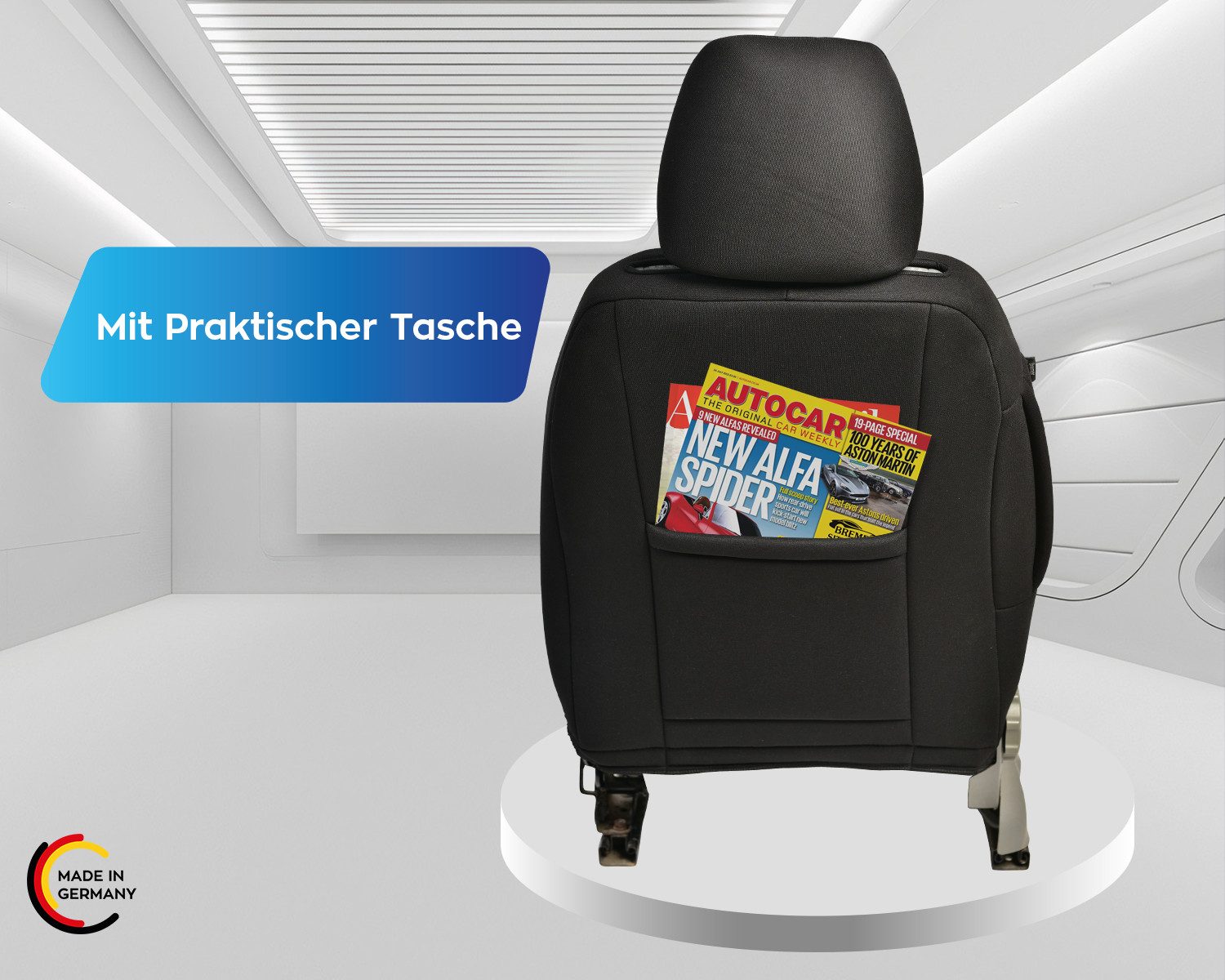 BREMER SITZBEZÜGE Autositzbezug für Kia XCeed Bj ab 2019 (D107), Set, Schonbezüge Sitzbezüge Fahrer und Beifahrer, in Schwarz/Beige