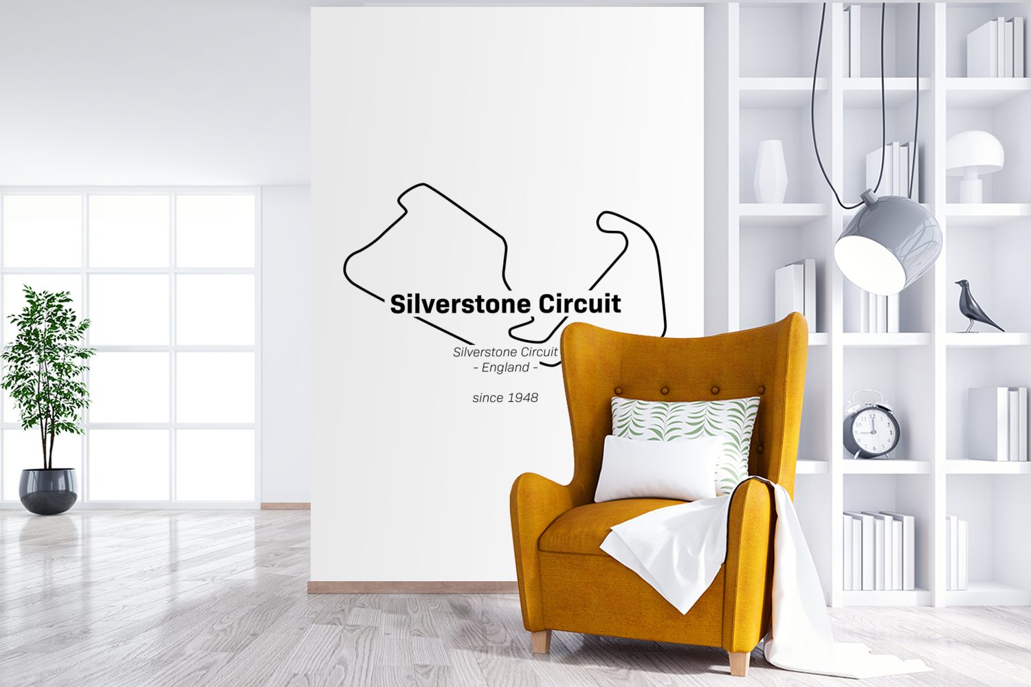 MuchoWow Fototapete Silverstone - Formel (3 1 Wandtapete St), Rennstrecke, bedruckt, Matt, Tapete Wohnzimmer, für Montagefertig - Vinyl