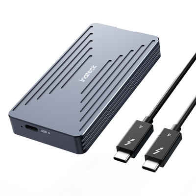 Inateck Festplatten-Gehäuse 40Gbps M.2 NVMe SSD-Gehäuse, Aluminium Festplattengehäuse, USB4.0/Thunderbolt 4, unterstützt 2230/2242/2260/2280 SSDs, M-Key