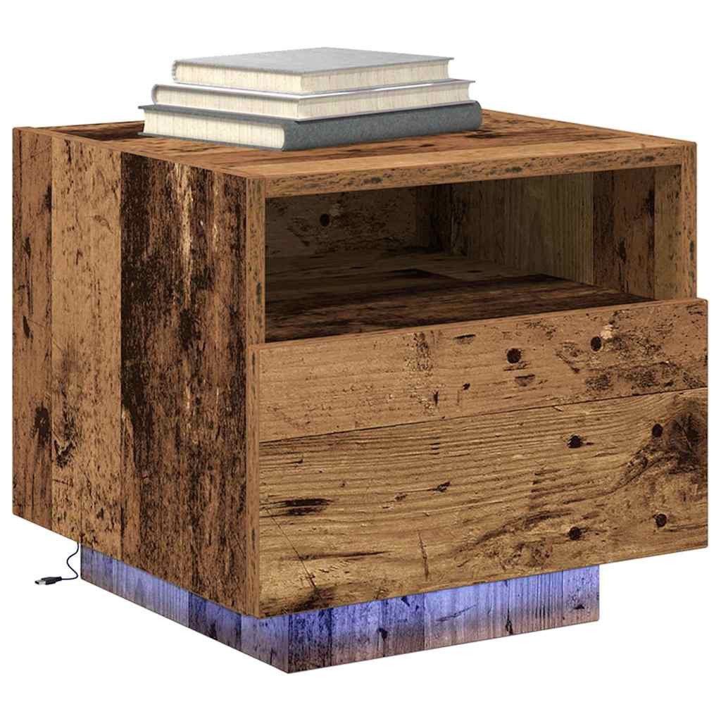 vidaXL Nachttisch Nachttisch Altholz 40 x 39 x 37 cm Holzwerkstoff (1-St)