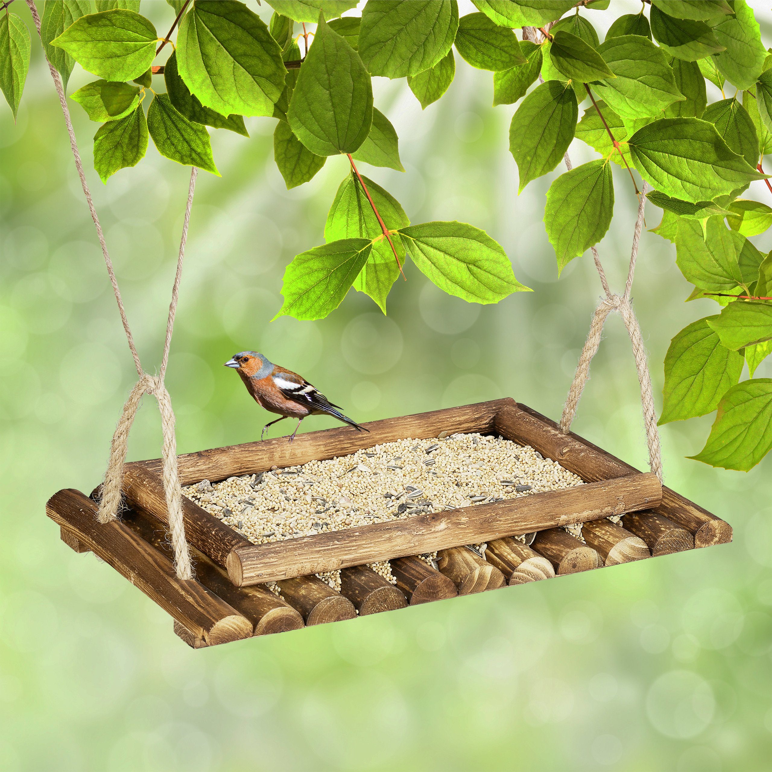 Holz Vogelfutterstation relaxdays Vogelhaus aus