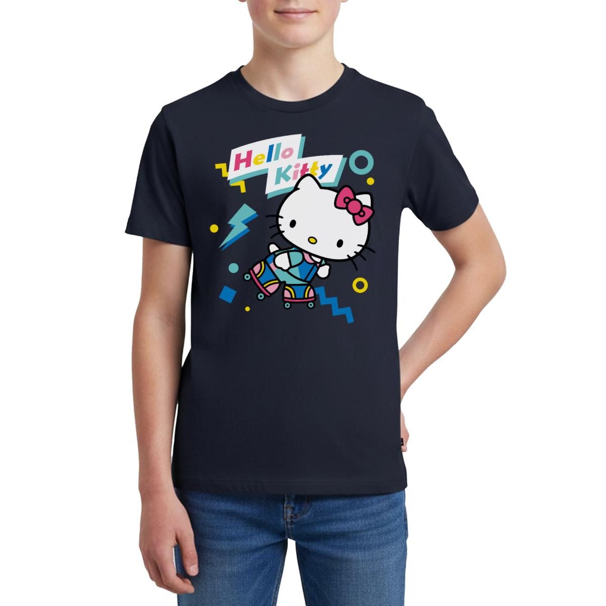 T-Shirt Hello Kitty 90er Stil Mit Rollschuhen Teenager Premium T-Shirt