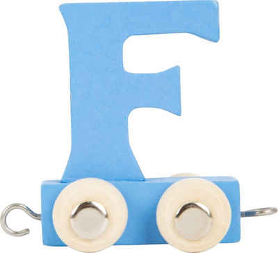 Small Foot Spielzeug-Zug Buchstabenzug Namenszug F blau Dekozug Holz, (Set, 1-tlg., 1), Einzigartiges Design, Made in Germany