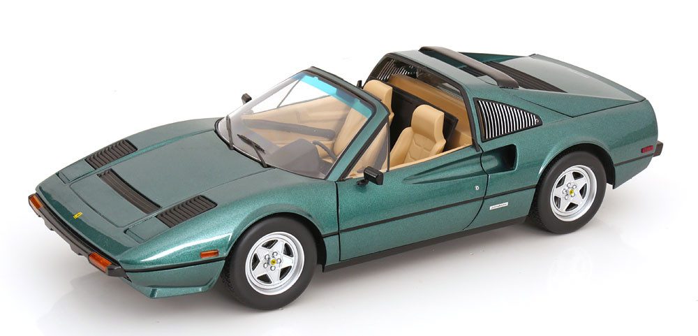 KK Scale Modellauto Ferrari 308 GTS QV 1982 grün metallic TV-Serie Magnum, Maßstab 1:12