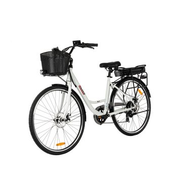 2FLASH E-Bike 2Flash AL2 City E-Bike weiß, 28 Zoll, niedriger Einstieg, (360Wh), 7 Gang, Kettenschaltung, Heckmotor, 360,00 Wh Akku, (1 tlg)