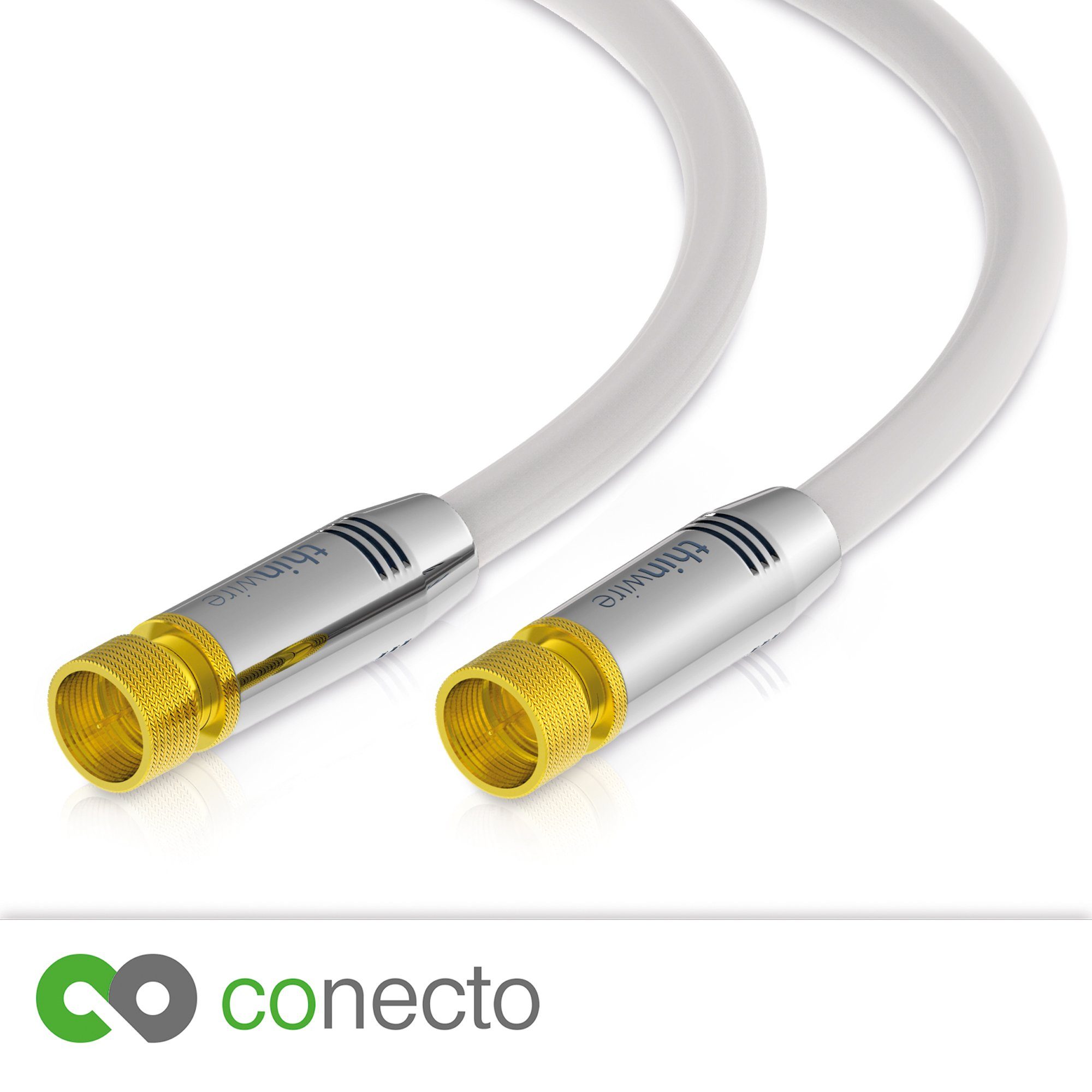 conecto conecto thinwire Premium HDTV SAT Anschlusskabel (Koaxialkabel, F-Stec SAT-Kabel, (200 cm)