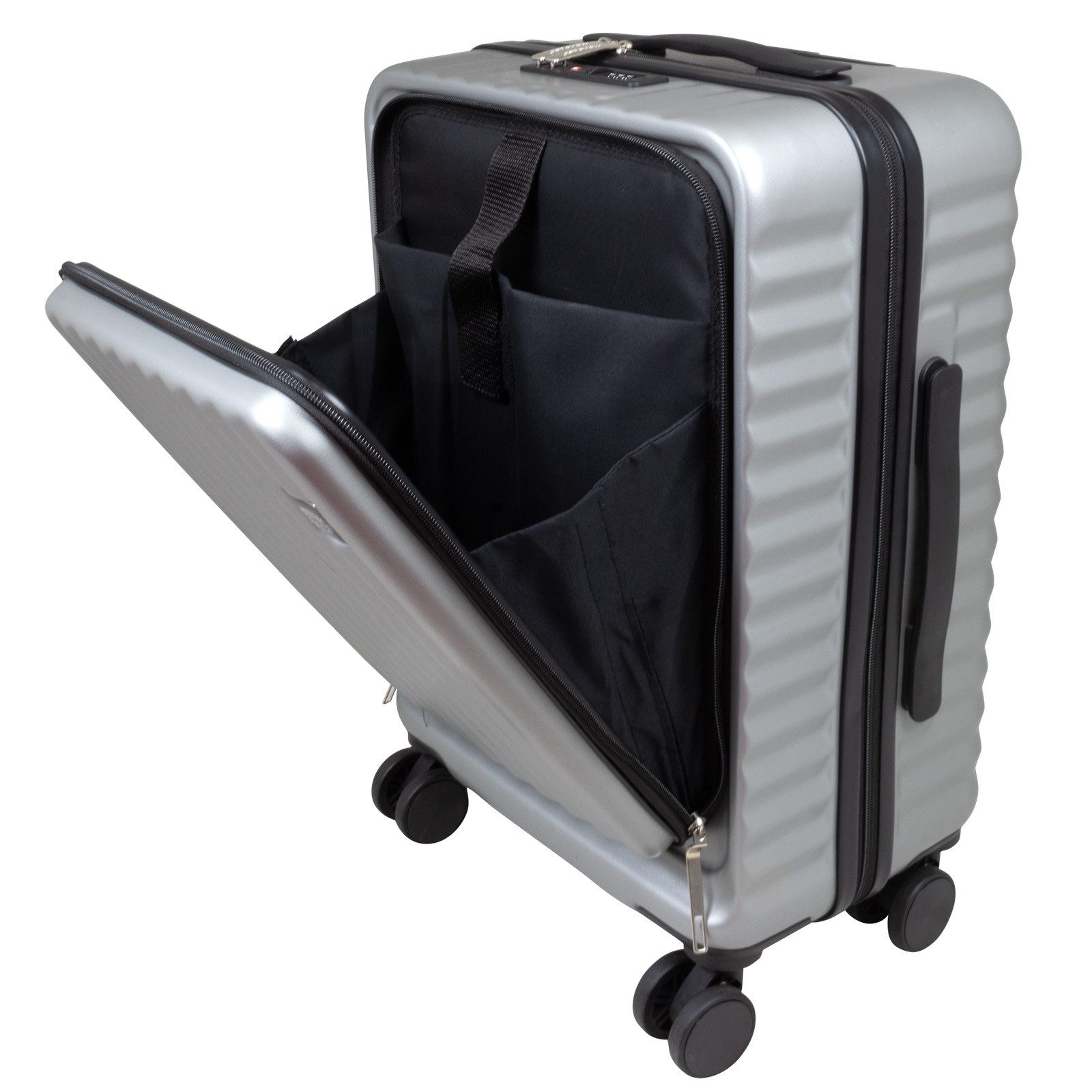 Trendyshop365 Business-Trolley Lissabon Handgepäck Koffer 55cm, 4 Rollen, TSA-Zahlenschloss, Laptopfach bis 17 Zoll