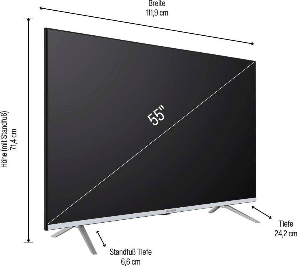 Telefunken D55V850M5CWH LED-Fernseher (138 cm/55 HD, 4K Ultra Zoll, Smart-TV)