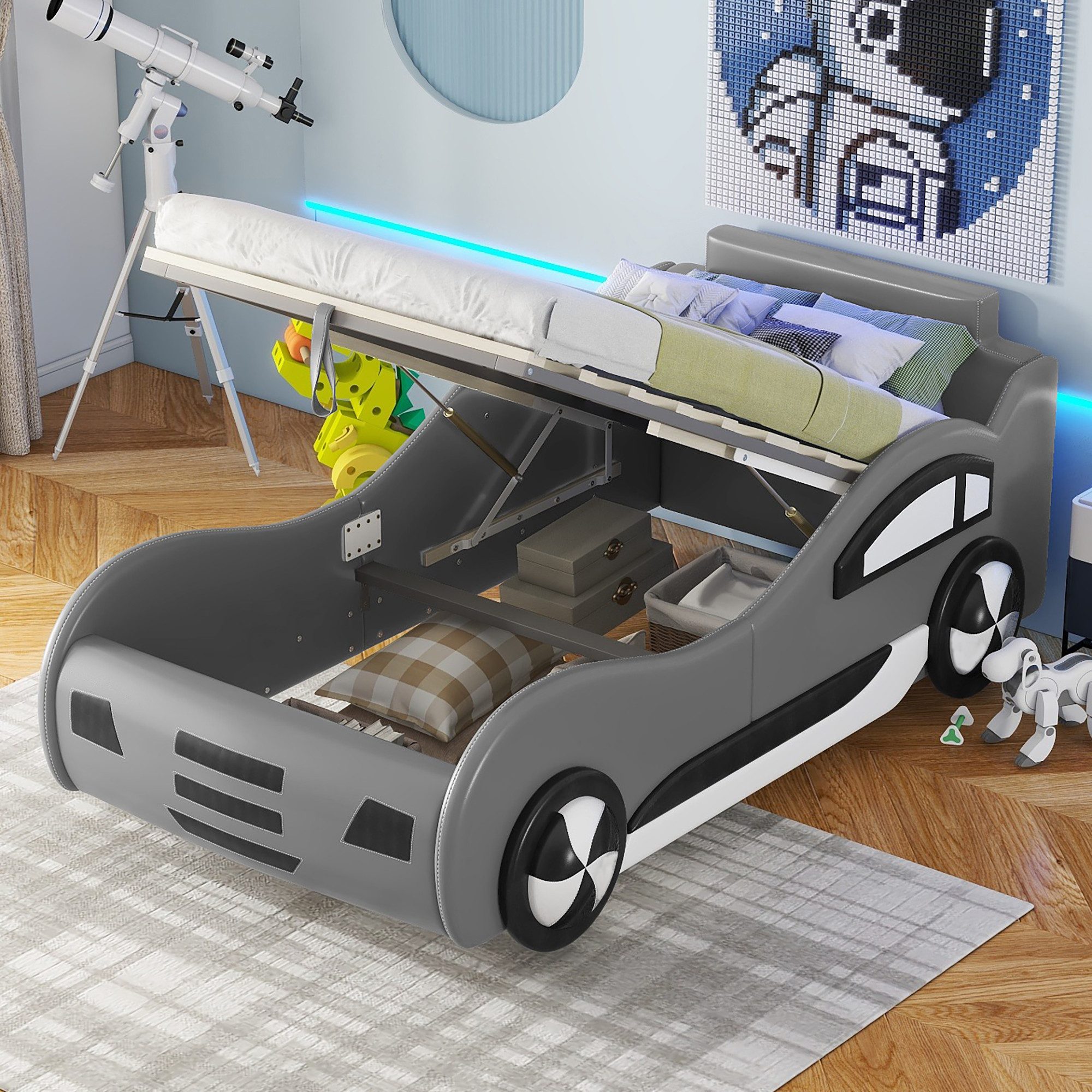 Flieks Autobett, Hydraulisches Kinderbett Spielbett mit günstig online kaufen