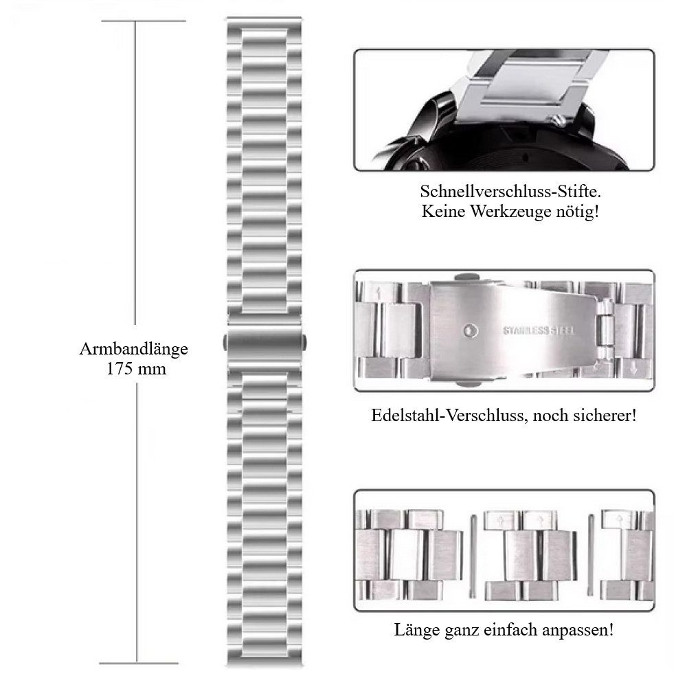 Ware aus aller Welt Uhrenarmband Elegantes Edelstahl - Uhrenarmband – hochwertiges Ersatzband für Uhren