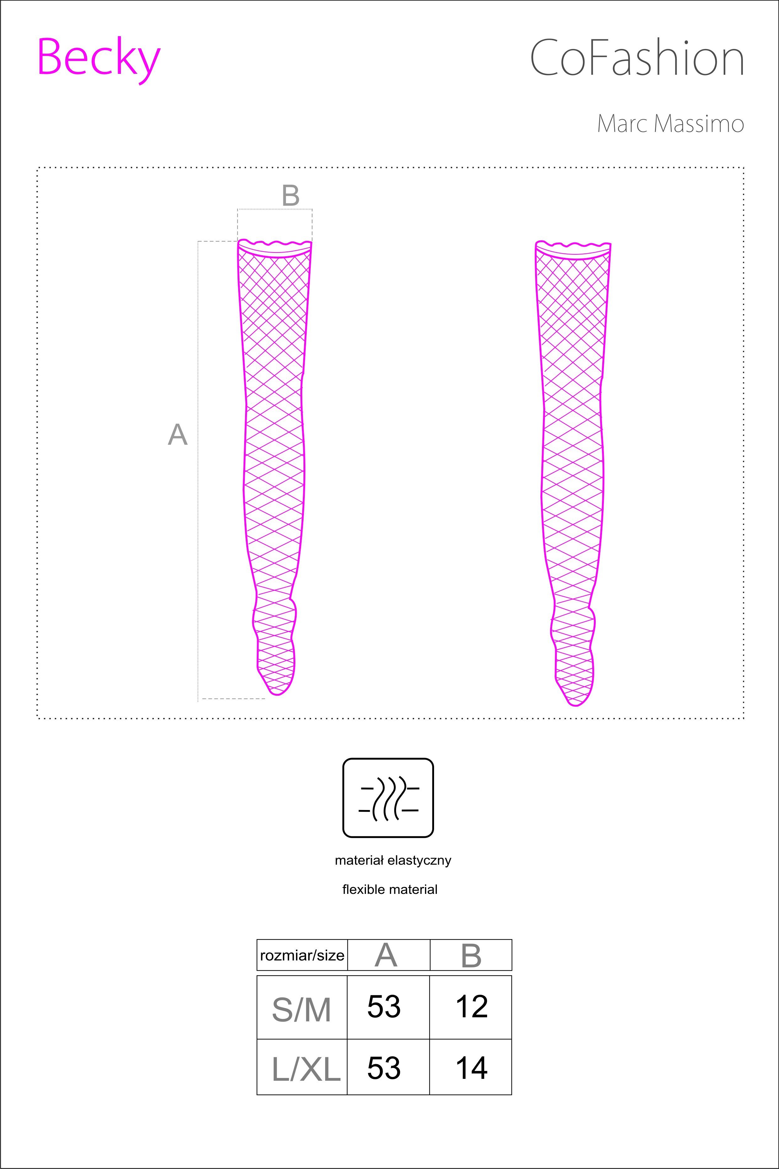 CoFashion Lingerie Halterlose Strümpfe Netzstrümpfe Becky schwarz Strapsstrümpfe Nylon (1-Paar)