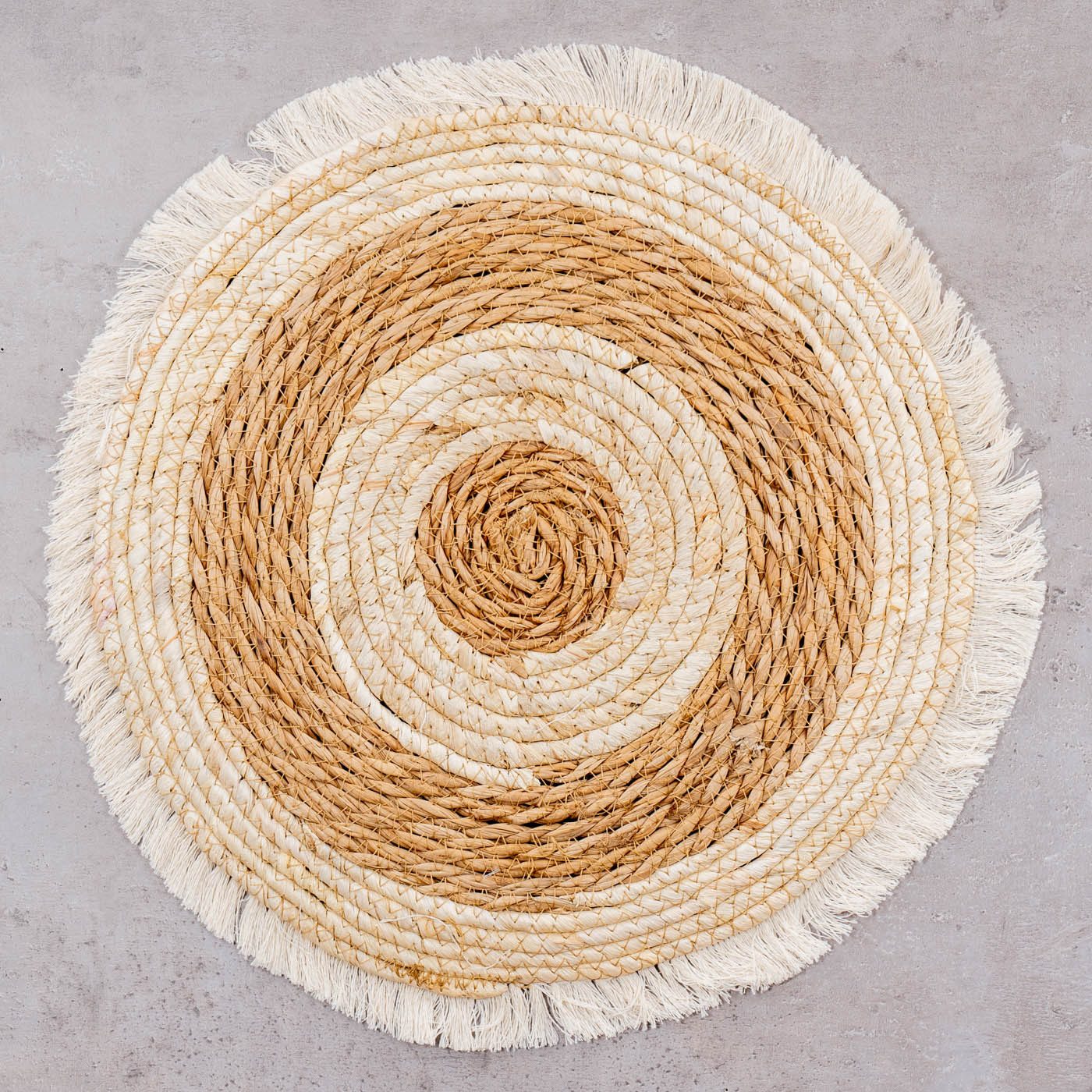 Levandeo® Platzset, 2er Set Platzmatte Ø38cm Natur Beige Boho Tischmatte Fr günstig online kaufen