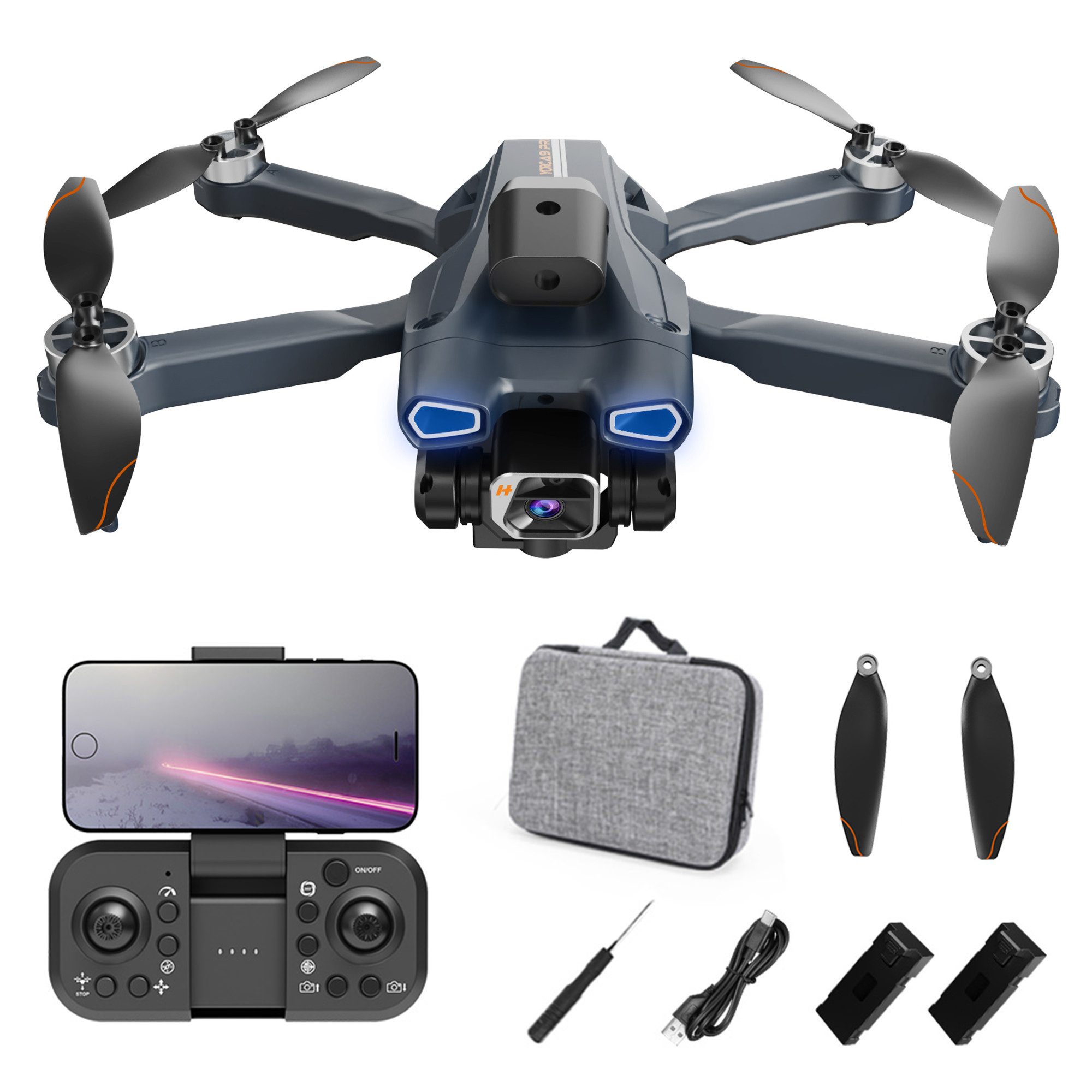 walkbee Drohne mit Kamera,FPV drone für Anfänger Drohne (Spielzeug-Drohne, HD,RC Quadcopter mit 2 Batterien, Schwerkraft Sensor, Flip mode, Abflug/Landung mit einer Taste, One Taste Ruckkehr, Headless Mode)