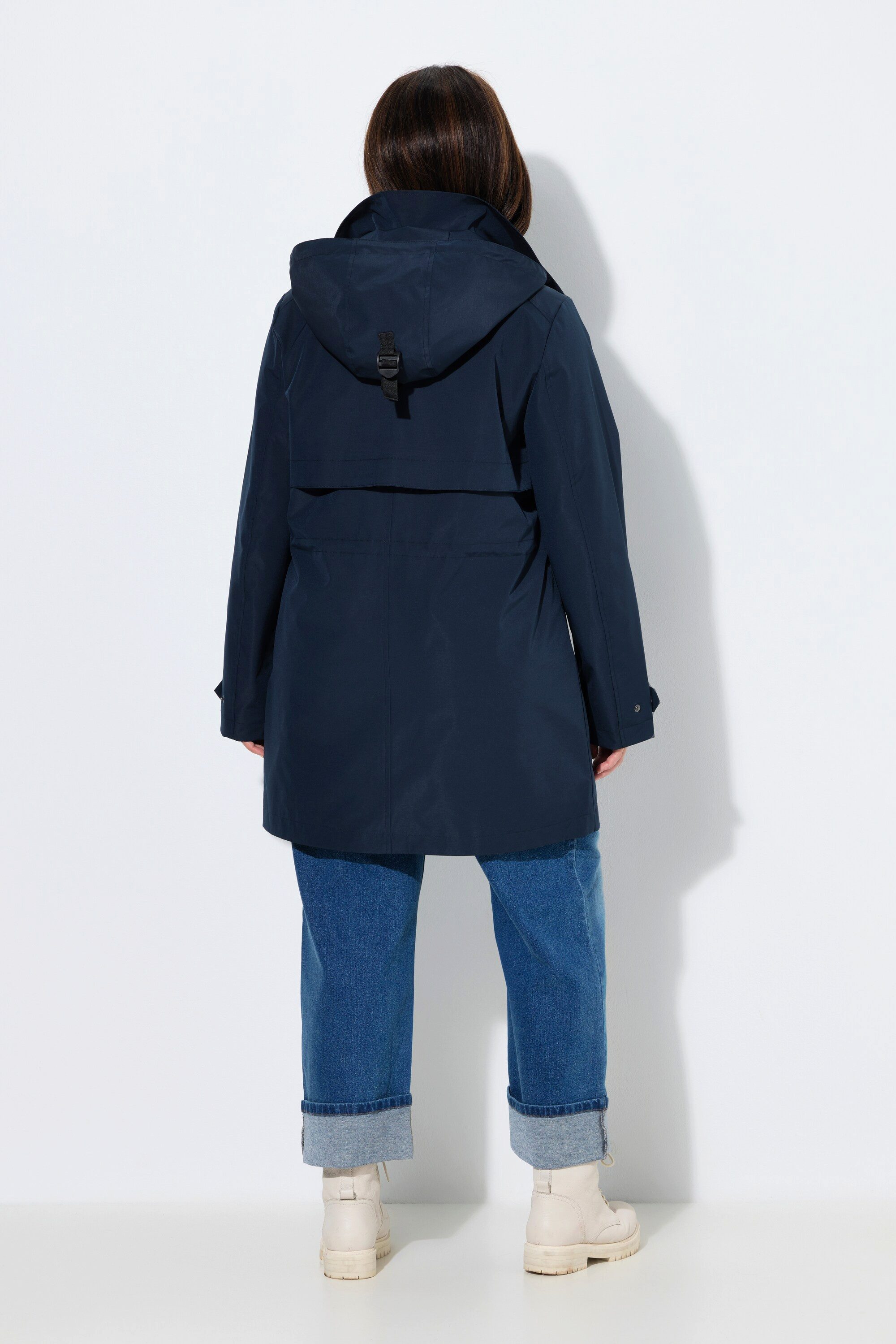 Ulla Popken Funktionsjacke HYPRAR Funktions-Trenchcoat wasserabweisend Kapuze