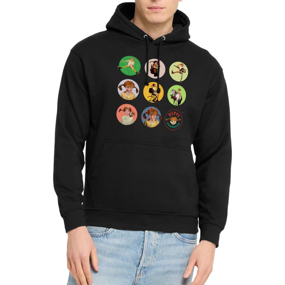 Spreadshirt Hoodie Pippi Langstrumpf Bilder Von Pippi In Kreisen Unisex Hoodie (1-tlg)