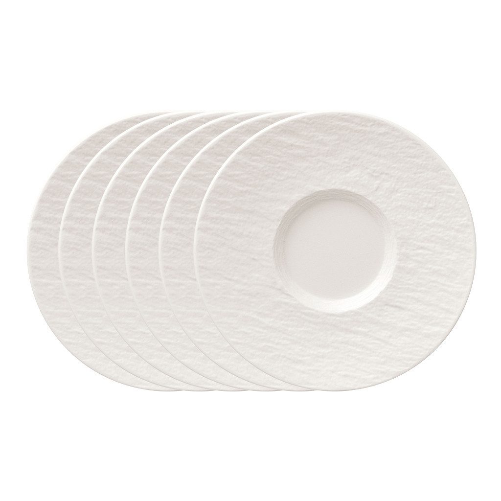 Villeroy & Boch Untertasse Manufacture Rock Kaffeeuntertasse Set, (6 St), Premium Porcelain, mikrow.- & spülm.sicher, Made in Germany
