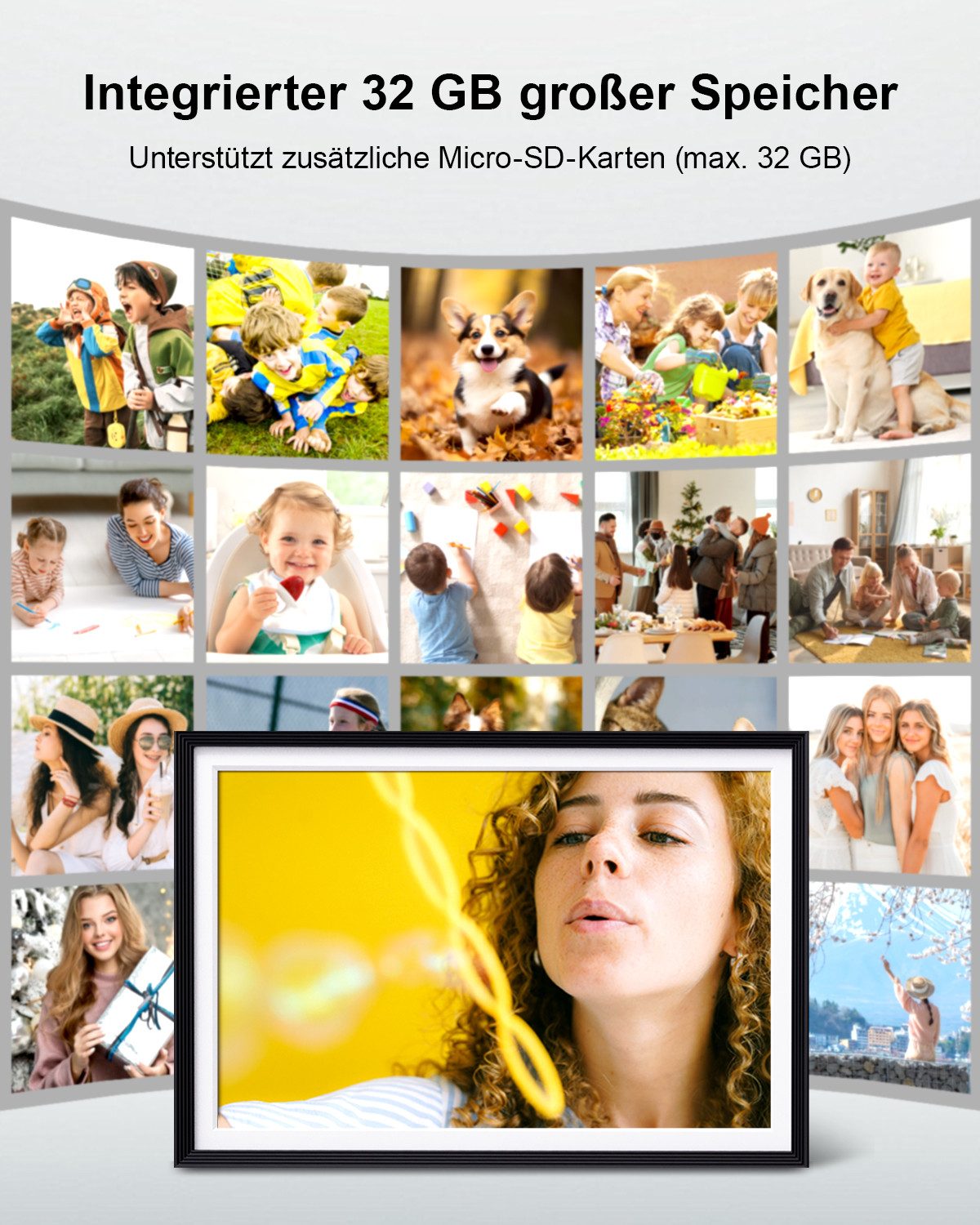 Fine Life Pro Digitaler Fotorahmen mit WiFi-Fotoübertragung. Digitaler Bild günstig online kaufen