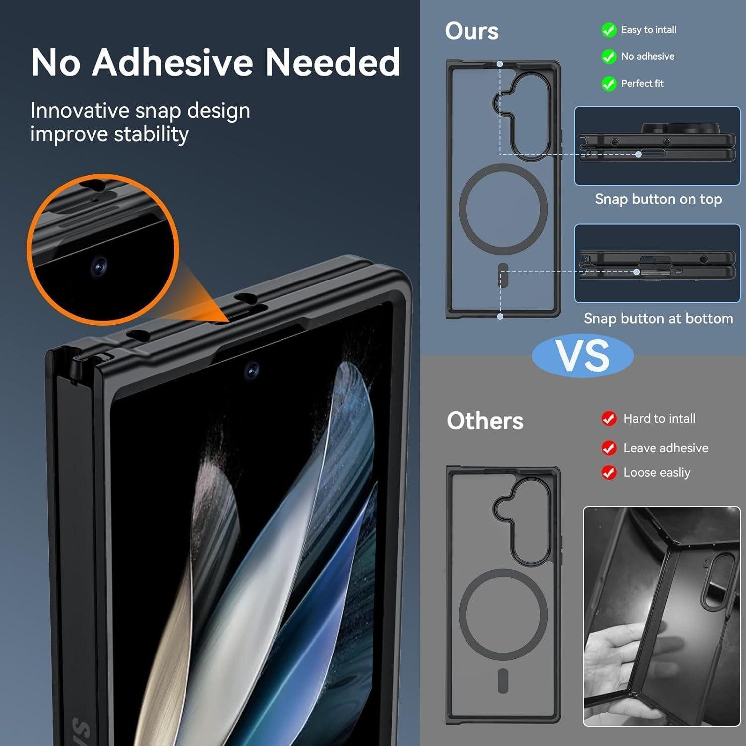 LuxusKollektion Smartphone-Hülle Handyhülle Z Fold7 MagSafe Anti Fingerabdruck Z Fold 7 Schwarz – Bild 4 von 5