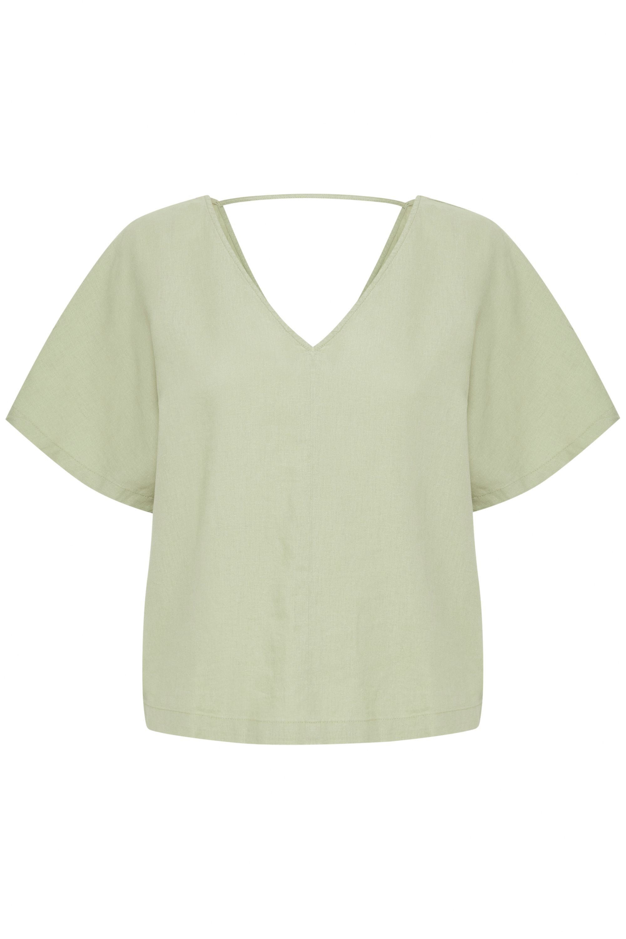 b.young Kurzarmbluse BYFALAKKA VNECK BLOUSE - LIGHT WOVEN