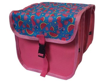 Aves-24 Fahrradtasche FAHRRADTASCHE Kinderfahrradtache 20 - 26" Satteltasche Gepäckträgetasche Doppel für Kinder und Jugendliche, 51. Midi Flamingos