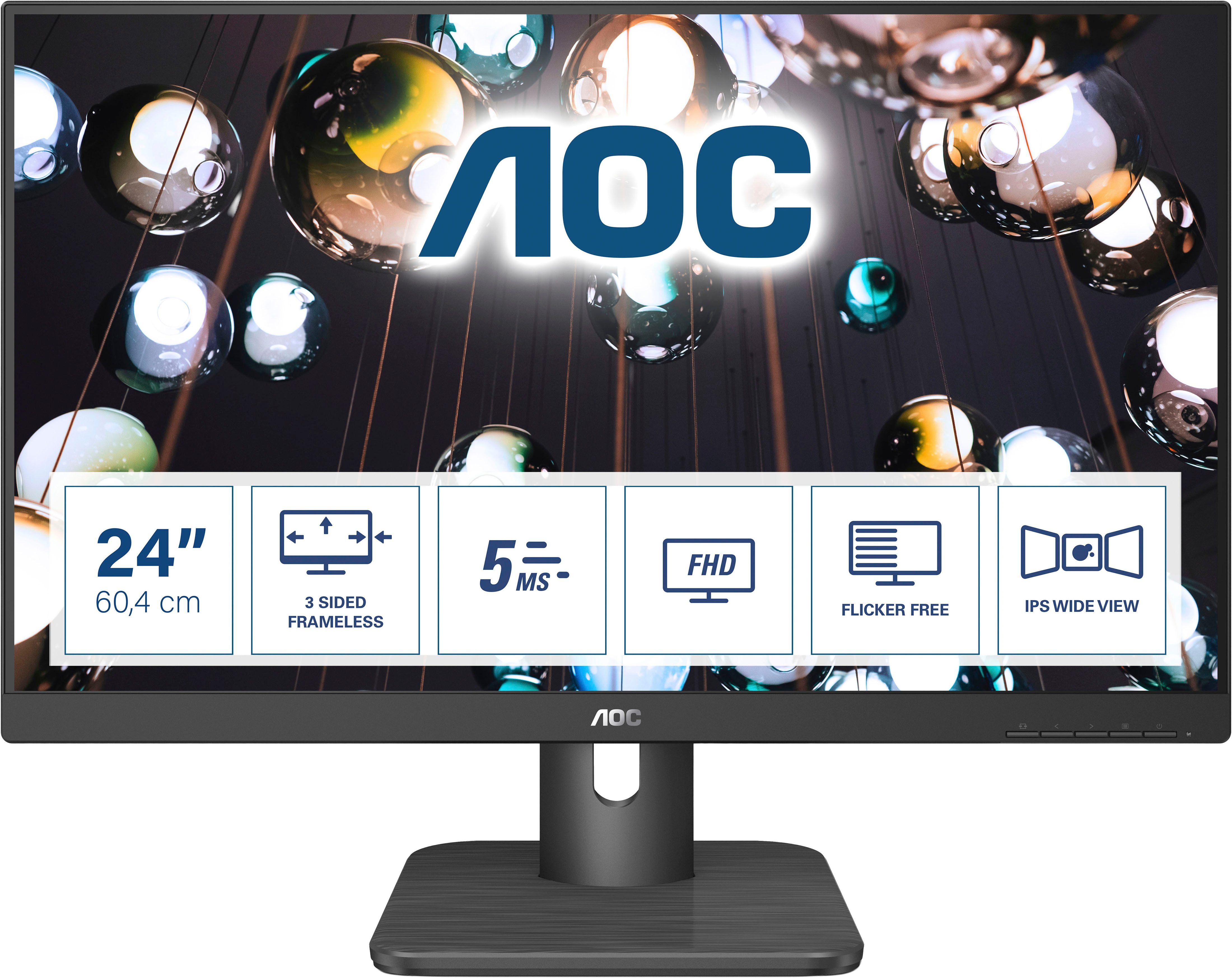 AOC 24E1Q LED-Monitor (60 cm/24 ", 1920 x 1080 px, Full HD, 5 ms Reaktionszeit, IPS)