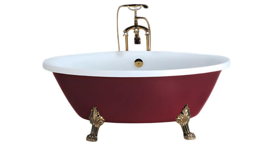 JVmoebel Badewanne Komfortwanne Relaxwanne 160x90 cm Rot Acryl Luxus Badewanne, Made in Europe