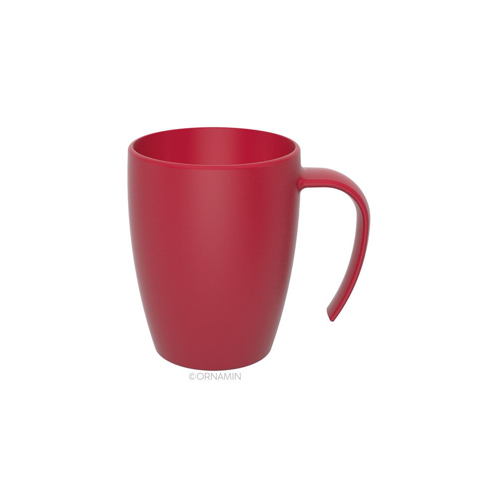 Ornamin Becher Kaffeebecher mit ergonomischem Henkel, Kunststoff, BPA-frei l Stapelbar l Made in Germany