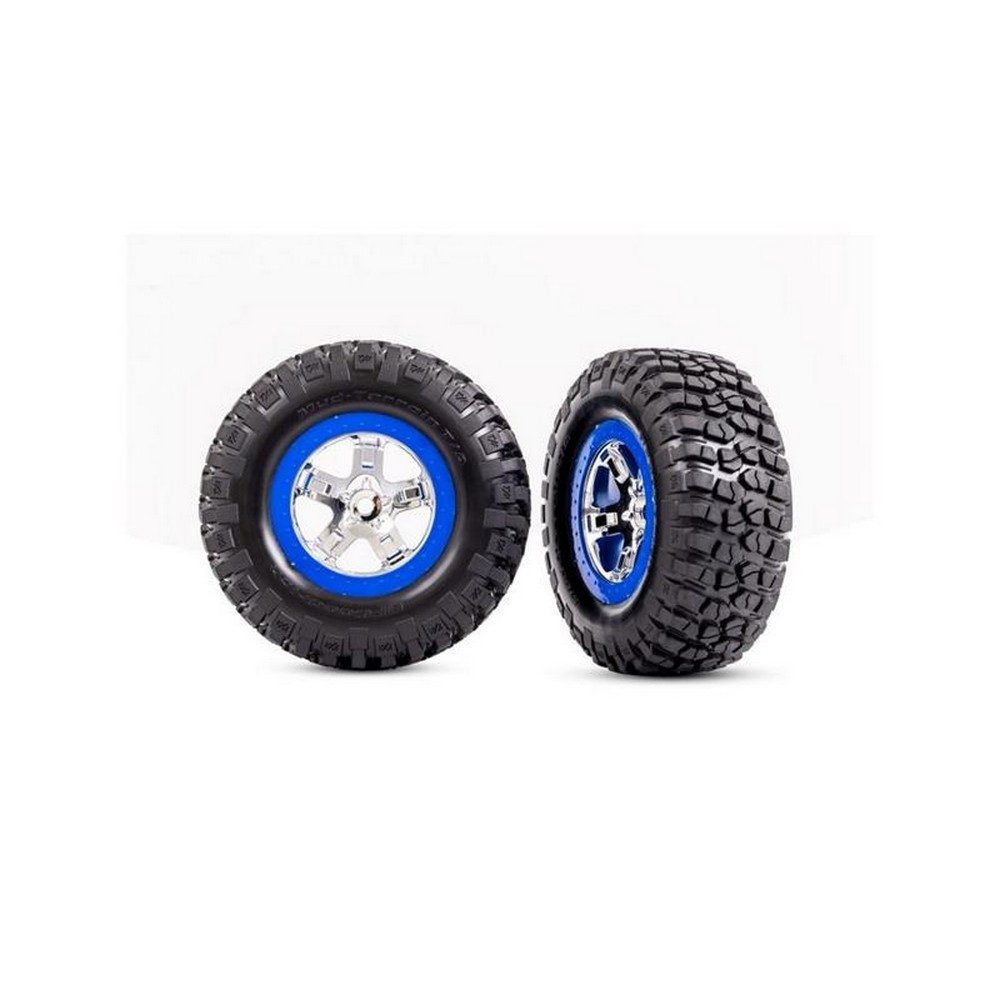 Modellbausatz TRX5867A BFGoodrich Reifen auf Felge SCT Chrom Beadl blau (2) 4WD v/h