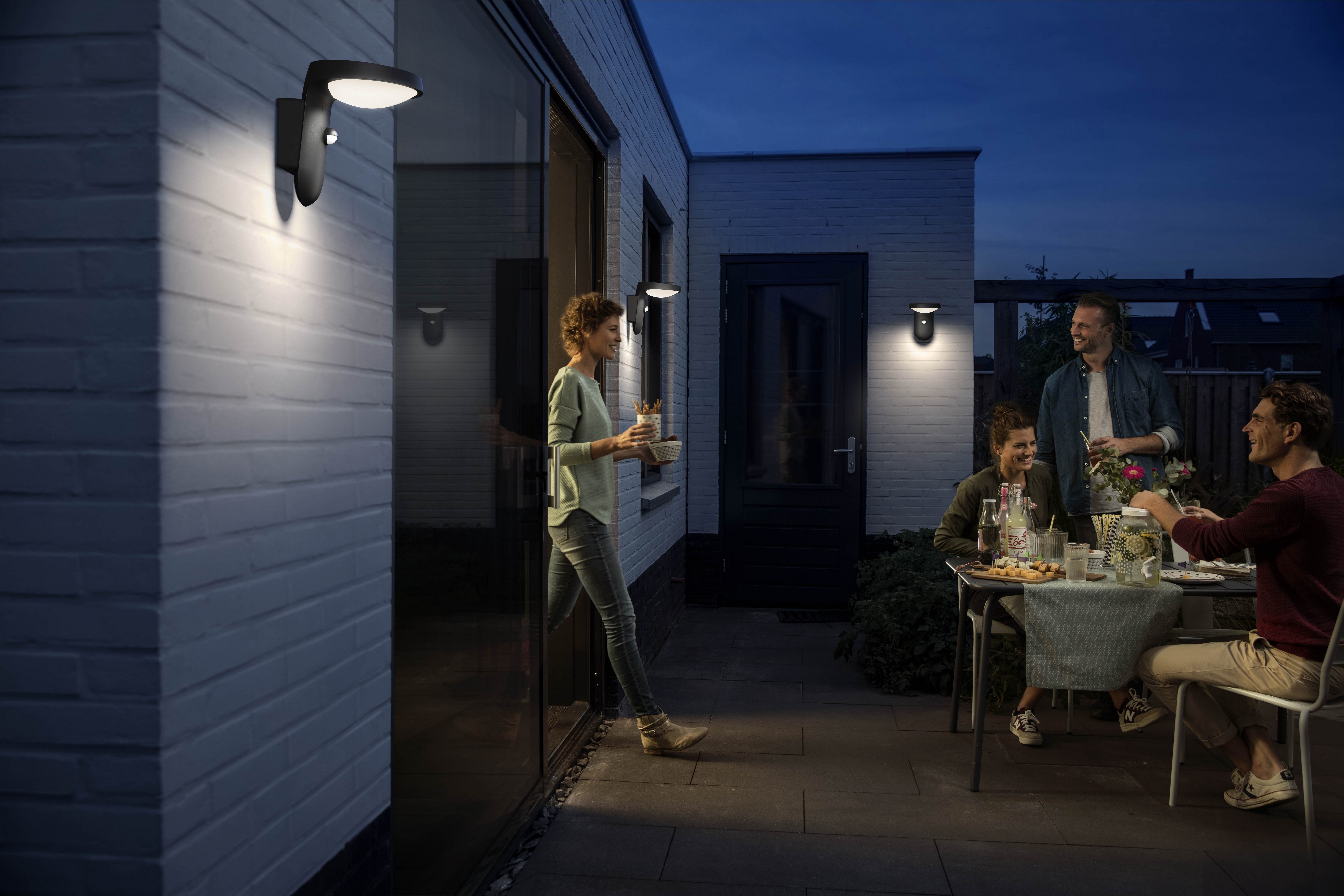 Philips LED Solarleuchte Outdoor Ultra Efficient Tyla, 1.2W, 3000 Kelvin, anthrazit, Abschaltautomatik, Bewegungsmelder, Dimmfunktion, Leuchtdauer einstellbar, Memoryfunktion, Nachtlichtfunktion, Tageslichtsensor, Timerfunktion, mehrere Helligkeitsstufen, LED fest integriert, Warmweiß