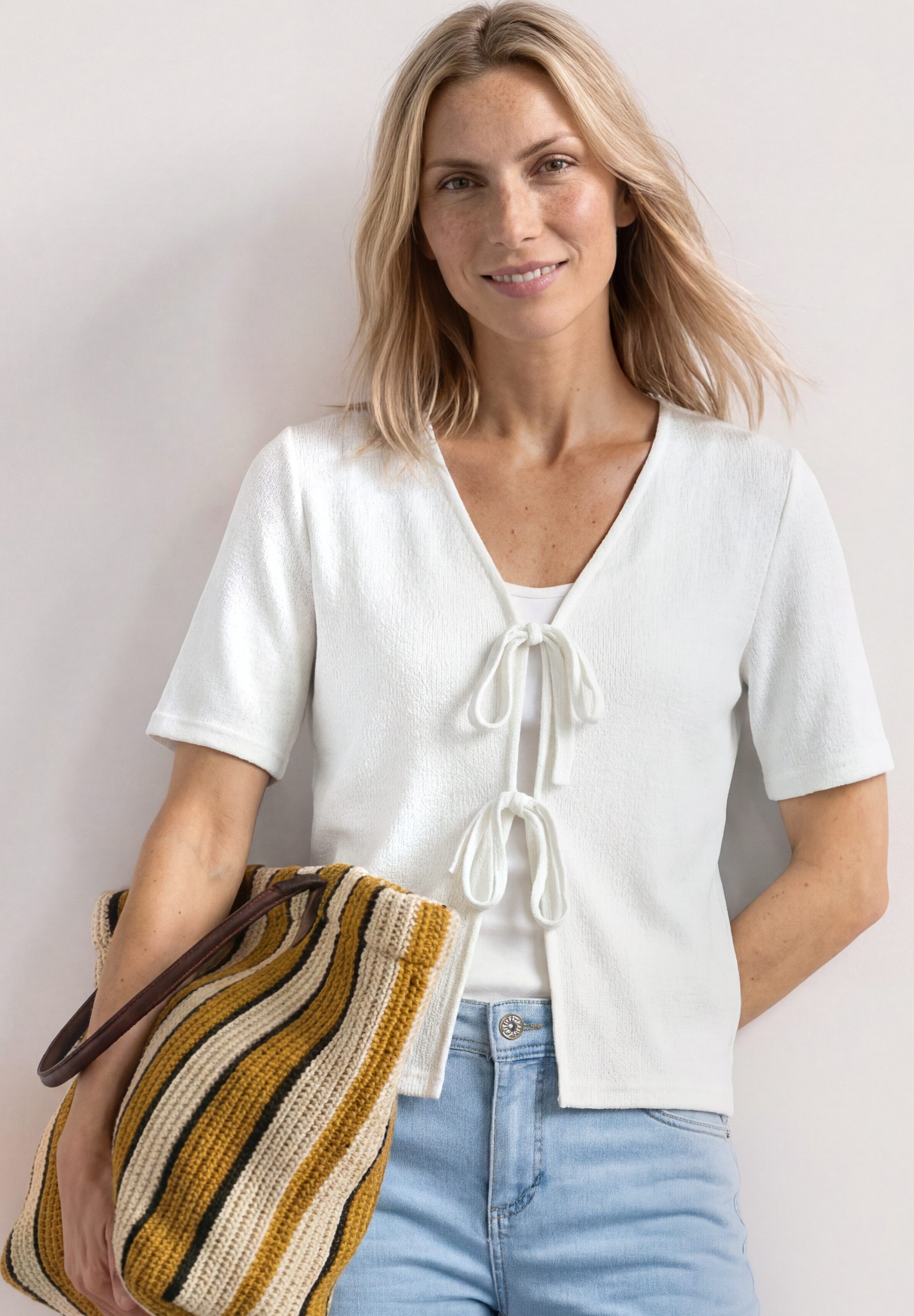 STREET ONE Strickjacke Viskosemix mit Stretchanteil