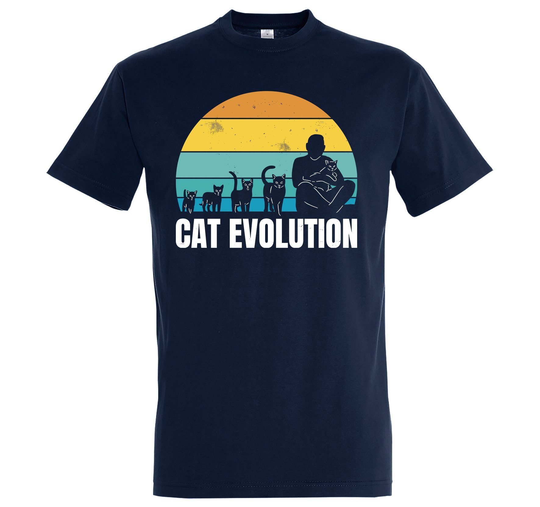 Youth Designz T-Shirt Cat Evolution Herren Shirt mit modischem Frontprint Navyblau