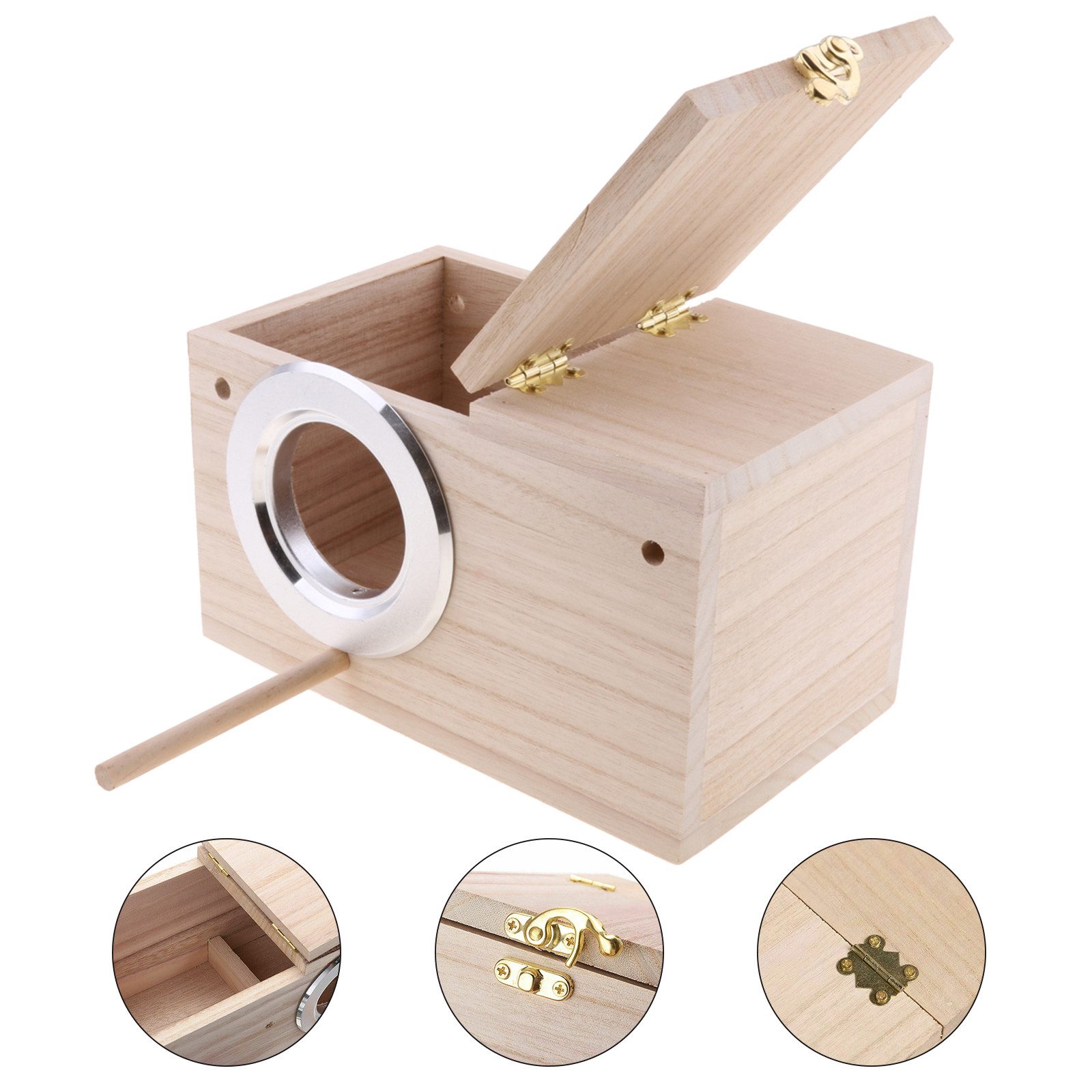 TWSOUL Hühnerstall Sittich-Nistkasten aus Holz, Vogelzuchtkasten, 25*13*13cm, Unzertrennliche, Wellensittiche, Finken Kleine und mittelgroße Vögel