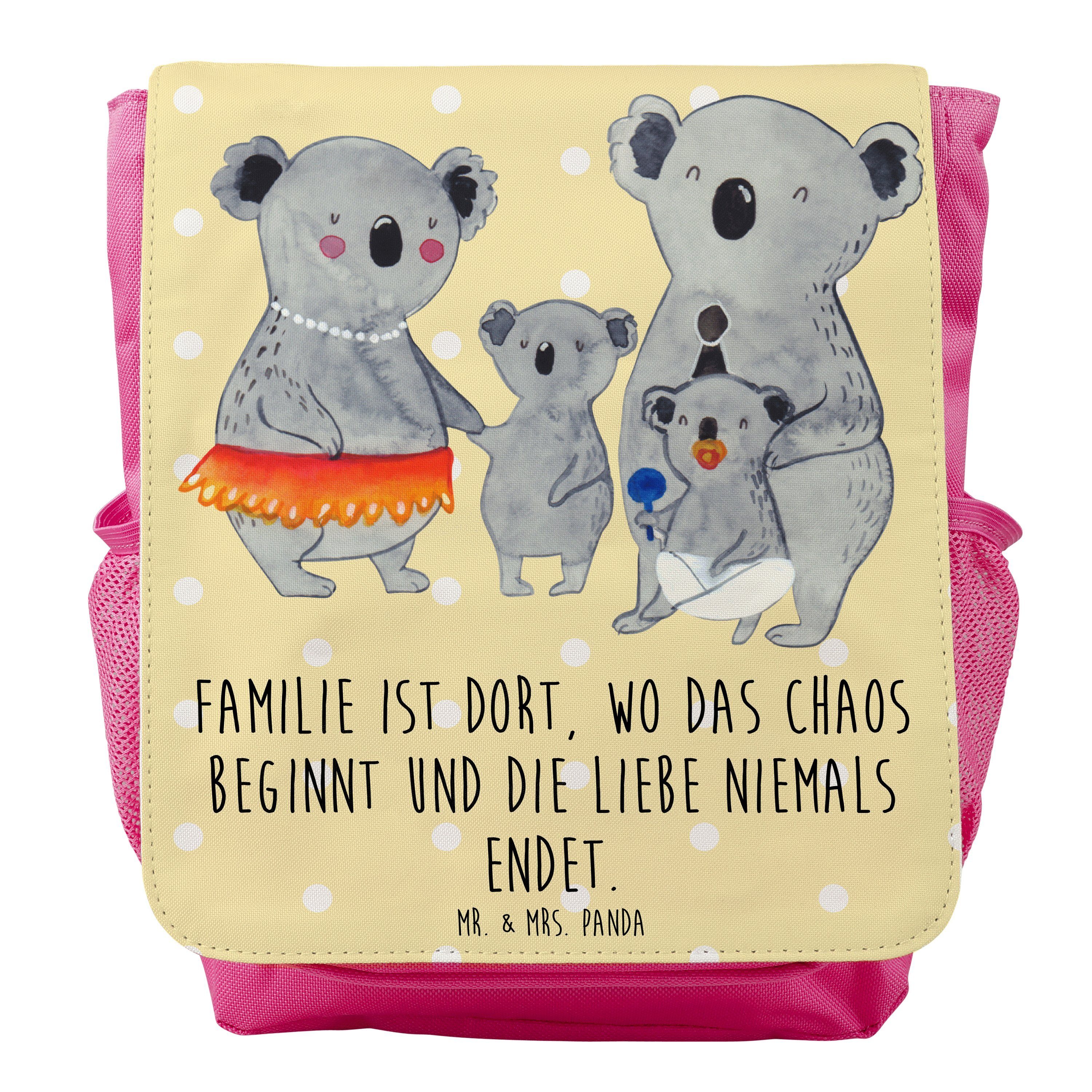 Mr. & Mrs. Panda Kinderrucksack Mädchen Koala Familie - Gelb Pastell - Geschenk, Kleiner Rucksack, Fa
