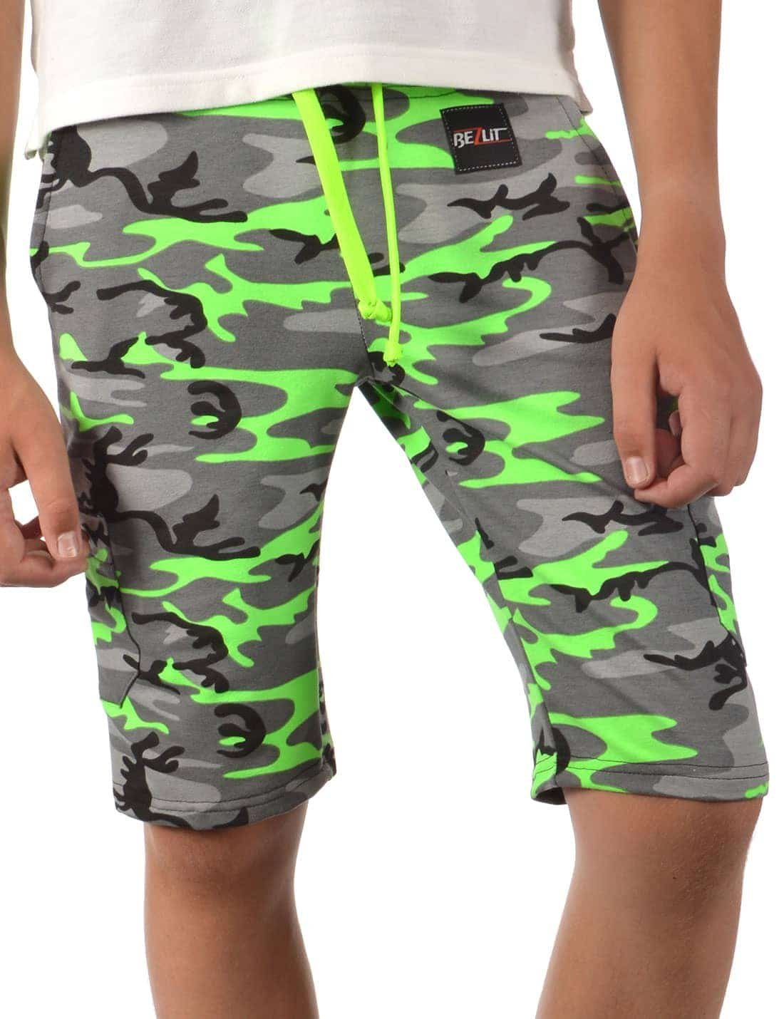 Neueste Ankünfte für 2024 BEZLIT Cargoshorts Kinder Jungen Grün Shorts (1-tlg) Uni Casual Stoff Camouflage Camouflage