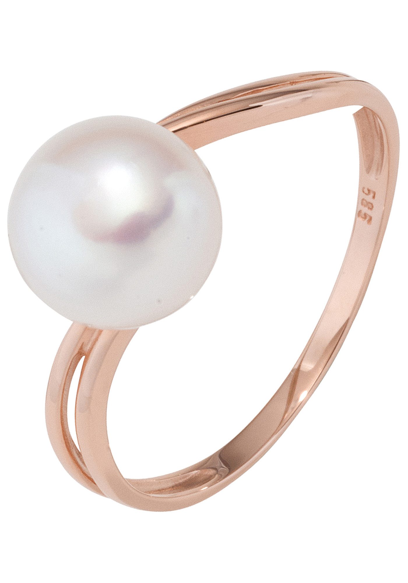 JOBO Perlenring Ring Roségoldring, 585 Roségold mit einer Perle 8,5 mm günstig online kaufen