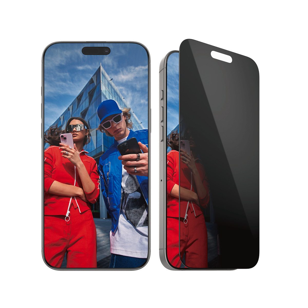 PanzerGlass Displayschutzglas Privacy Screen Protection für Apple iPhone 16 Pro Max, Displayschutzfolie, Schutzfolie, Bildschirmschutz, kratz- & stoßfest