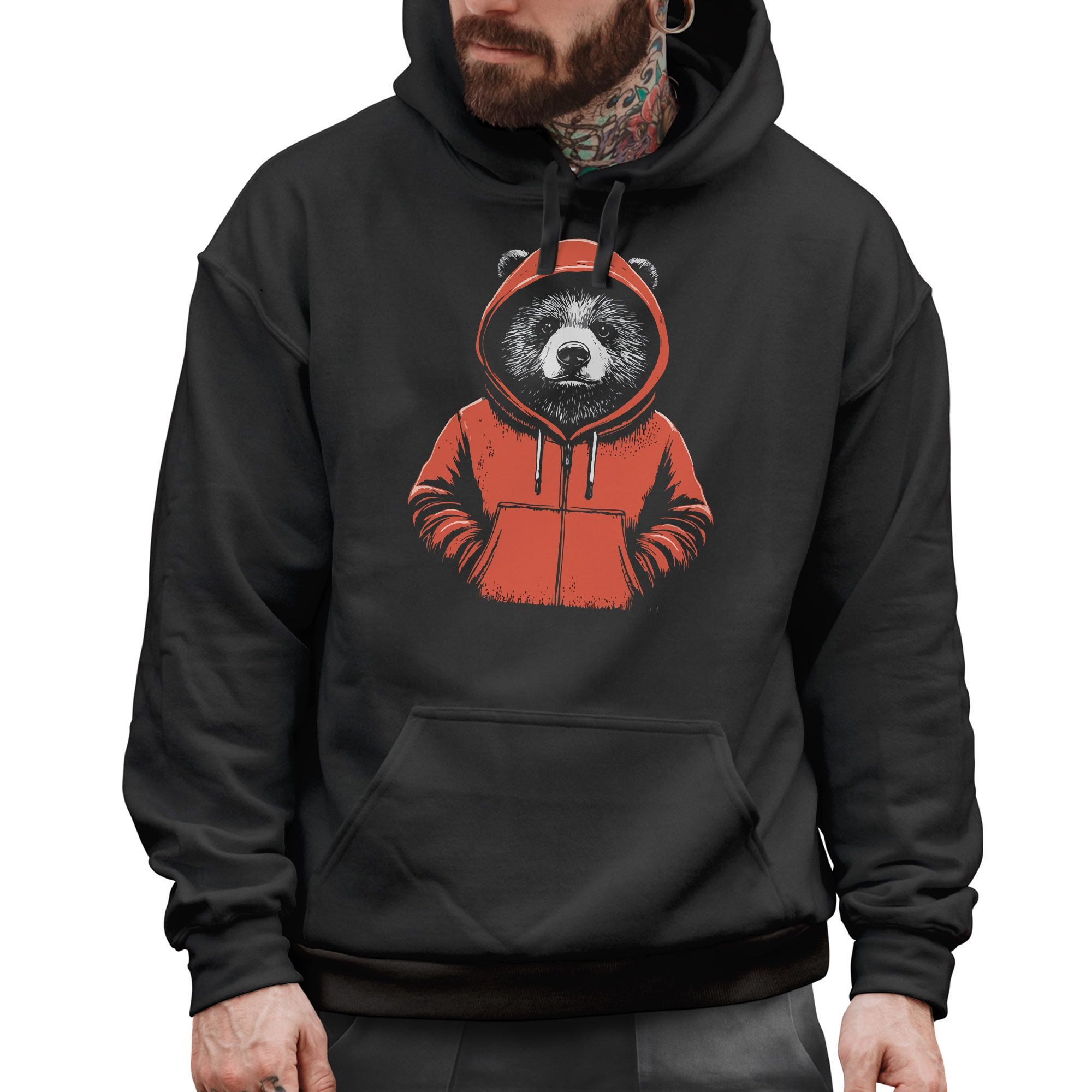 Neverless Hoodie Hoodie Herren Bär Bear günstig online kaufen