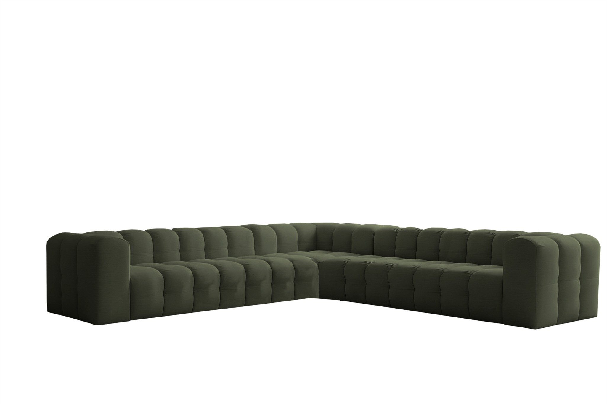 Fun Möbel Ecksofa Designersofa SOLVIE XL Universal (330cm), Stoff Moly oder Tiffani, Sofa-Rücken echt bezogen