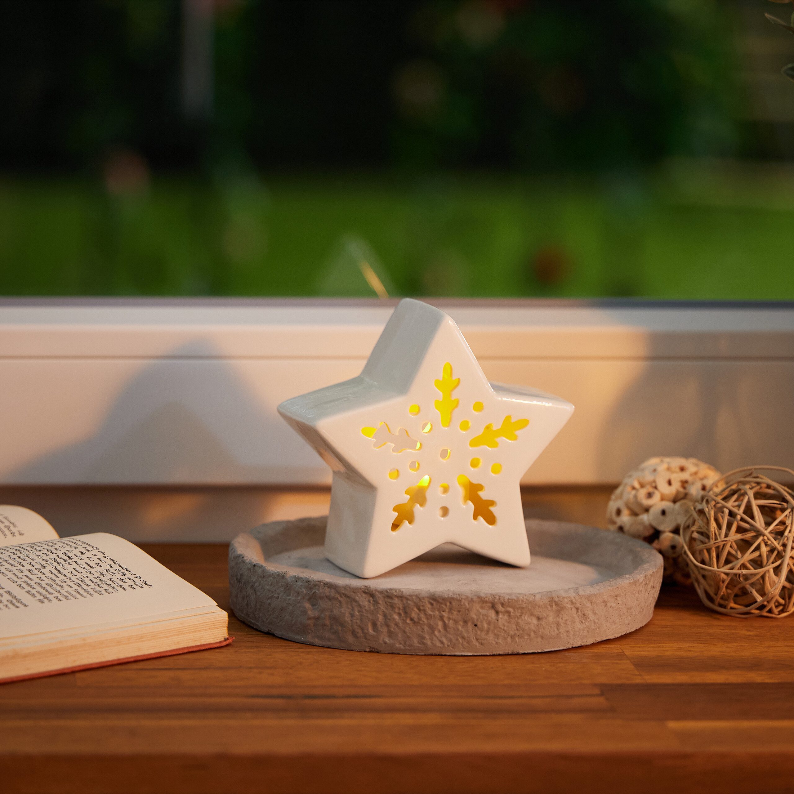 relaxdays Teelichthalter Keramik in Sternform (1 St) günstig online kaufen