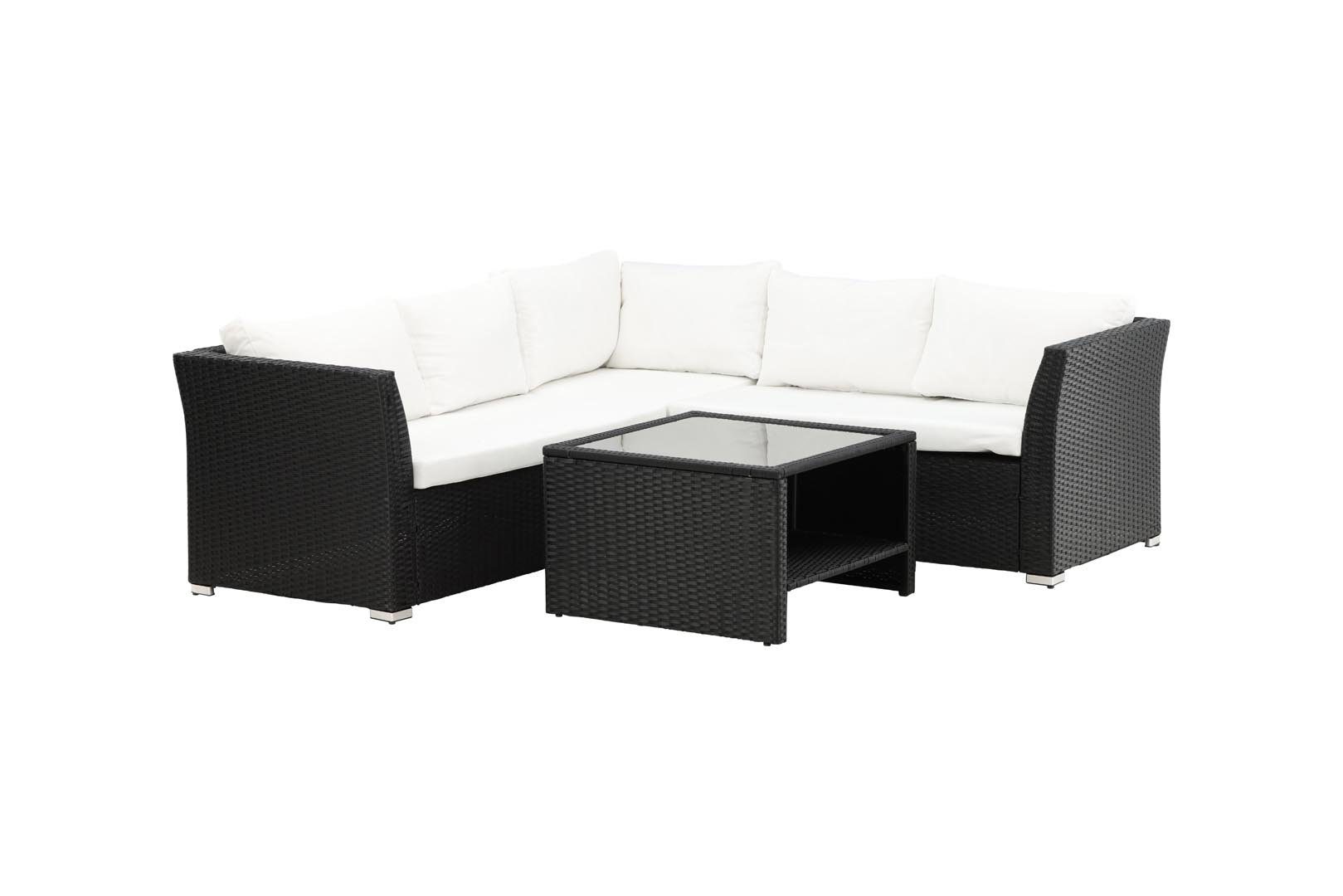 ebuy24 Gartenlounge-Set Haiti Loungeset 2 Teile weiß,schwarz.