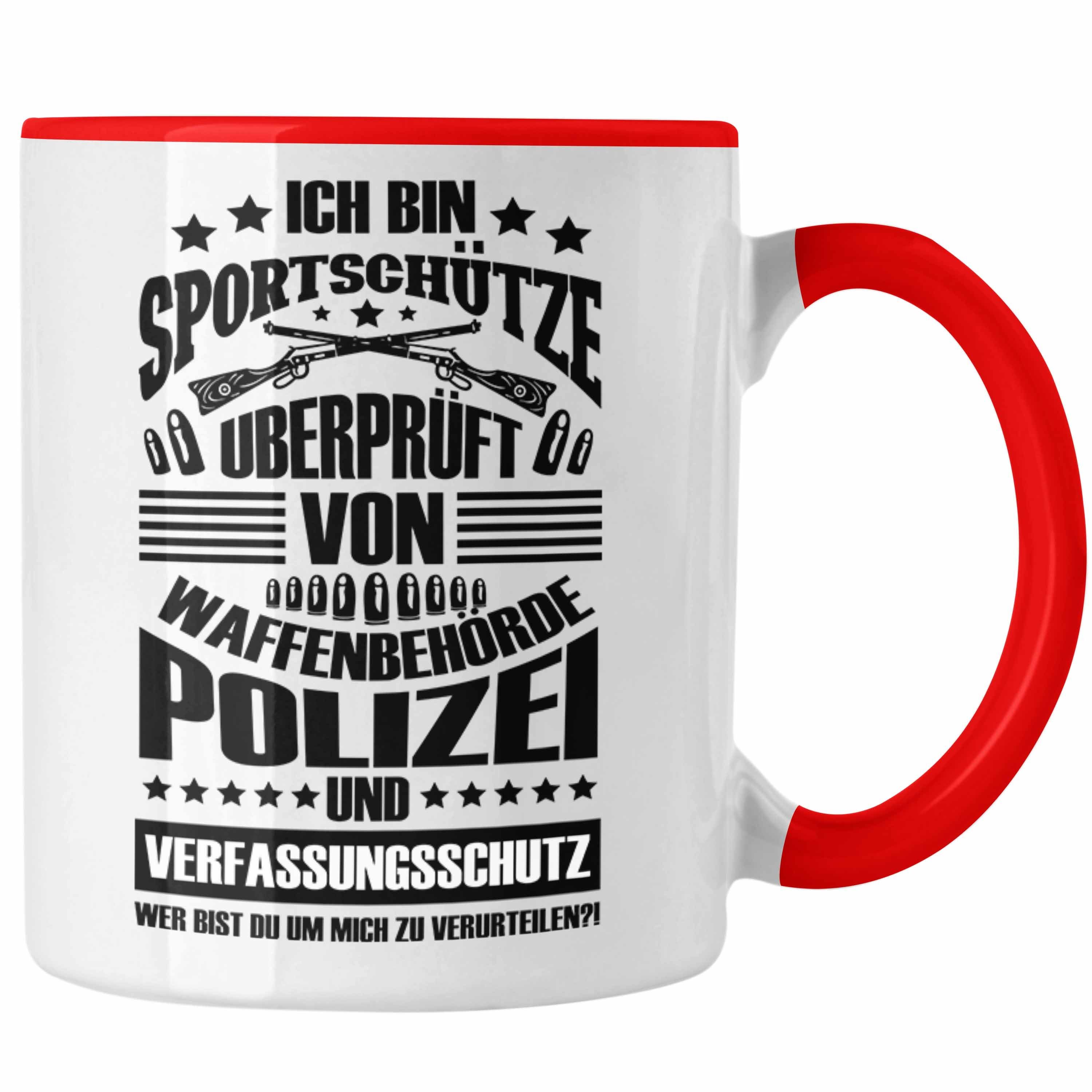 Trendation Tasse Lustige Schießen-Tasse für Sportschützen Geschenk Ich Bin Sportschütze Rot | Teetassen