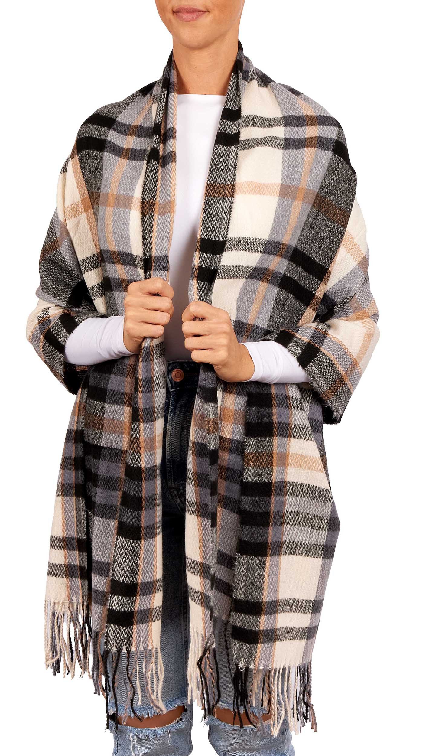 BRUBAKER Schal Cashmirillo Schal Kariert für Damen und Herren - 70 x 200 cm, (Herbstschal Winterschal mit weichem Kaschmir-Gefühl, 1-St), Warm, Kuschelig und Oversized - Damenschal für Herbst und Winter