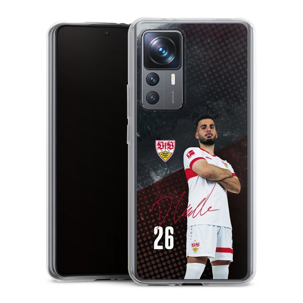 DeinDesign Handyhülle VfB Stuttgart Deniz Undav Offizielles Lizenzprodukt Deniz Undav 24/25, Xiaomi 12T 5G Silikon Hülle Bumper Case Handy Schutzhülle